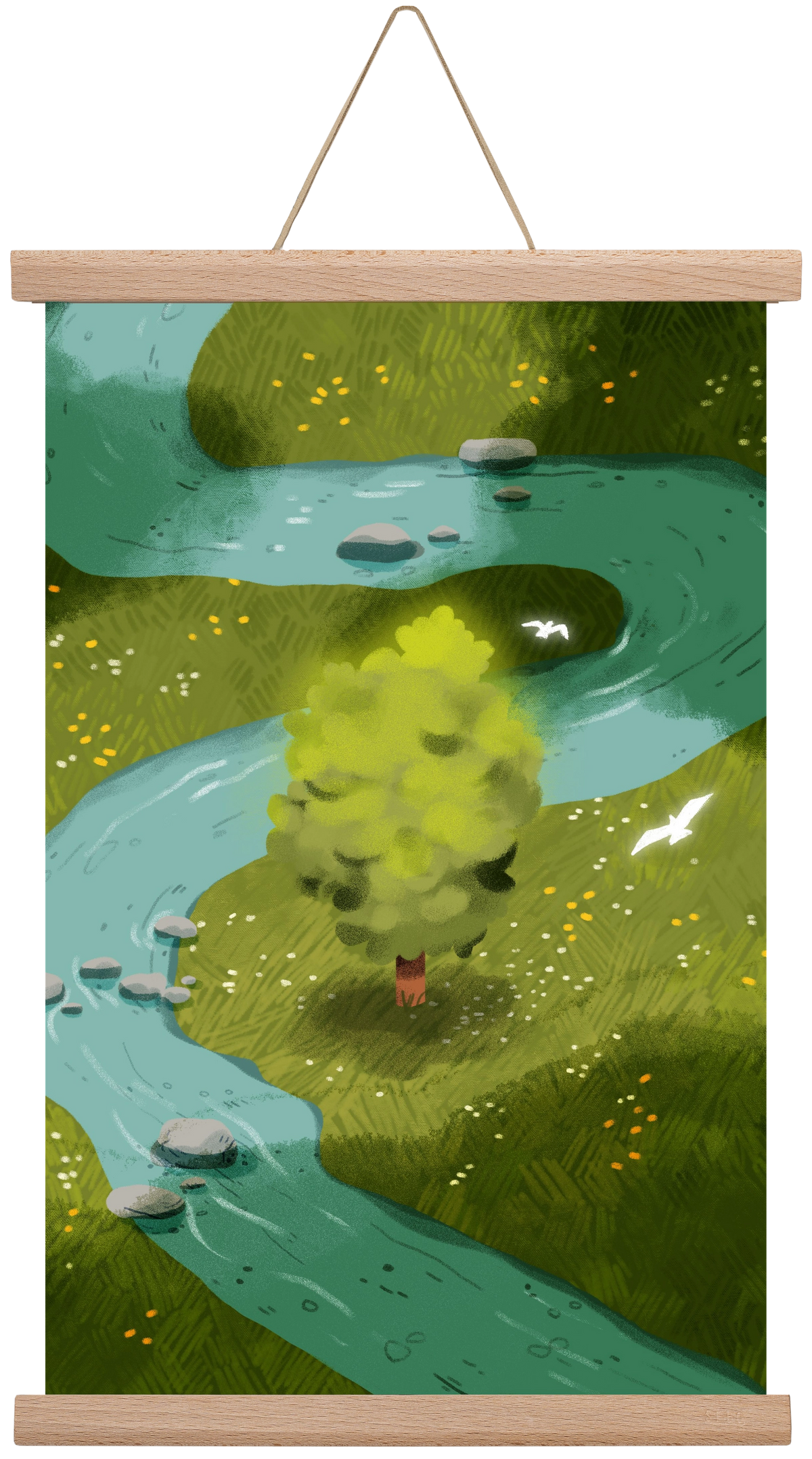 River, 30x45 cm (30x45 cm), Tölgy akasztó