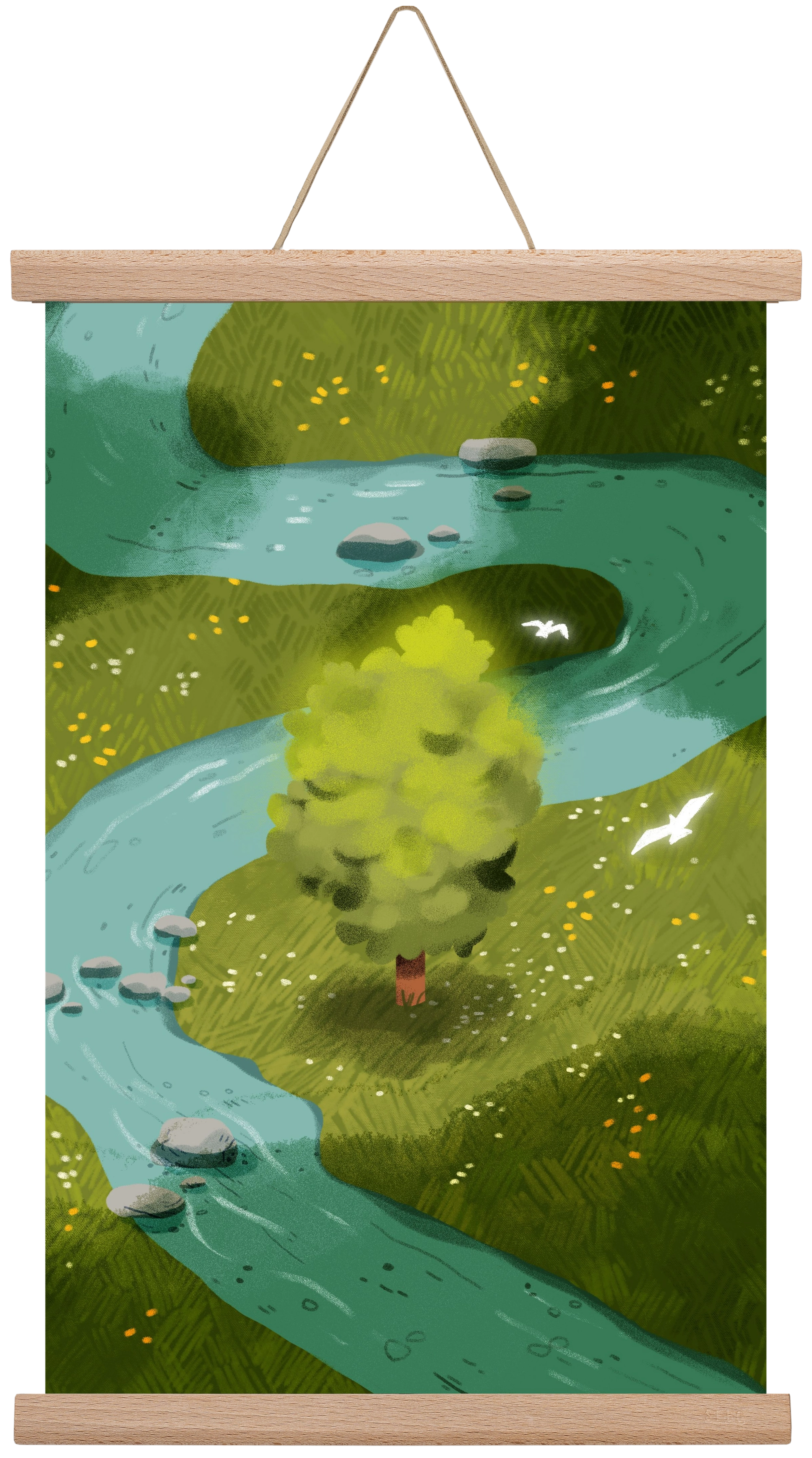 River, 30x45 cm (30x45 cm), Tölgy akasztó