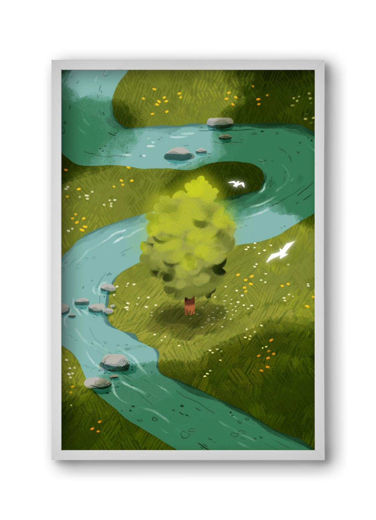 River, 30x45 cm (30x45 cm), Fehér keret