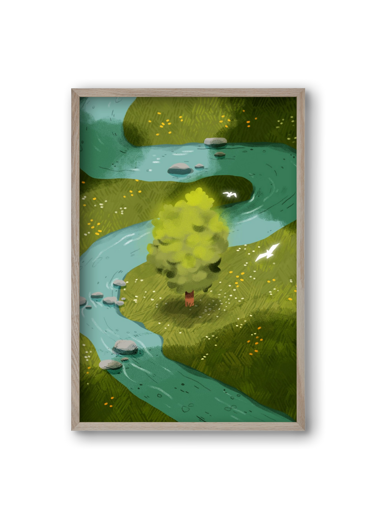 River, 20x30 cm (20x30 cm), Tölgy keret