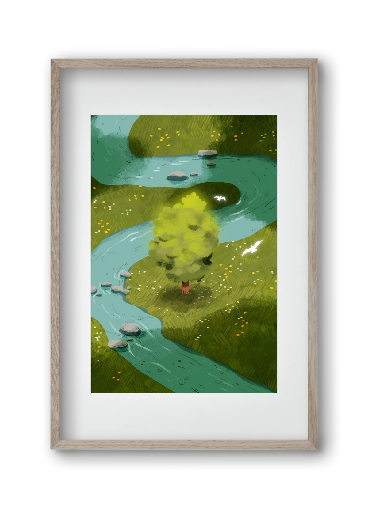 River, 30x45 cm (20x30 cm), Tölgy keret, paszpartuval