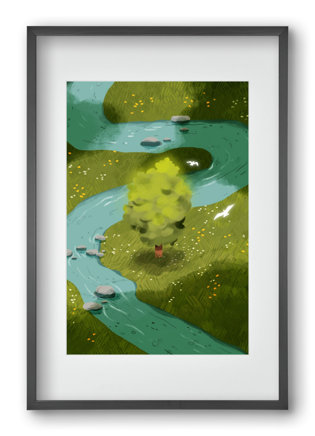 River, 40x60 cm (30x45 cm), Fekete keret, paszpartuval