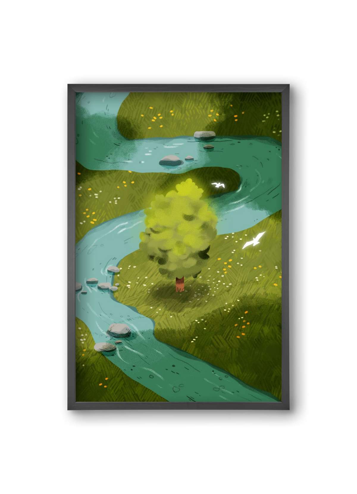 River, 20x30 cm (20x30 cm), Fekete keret