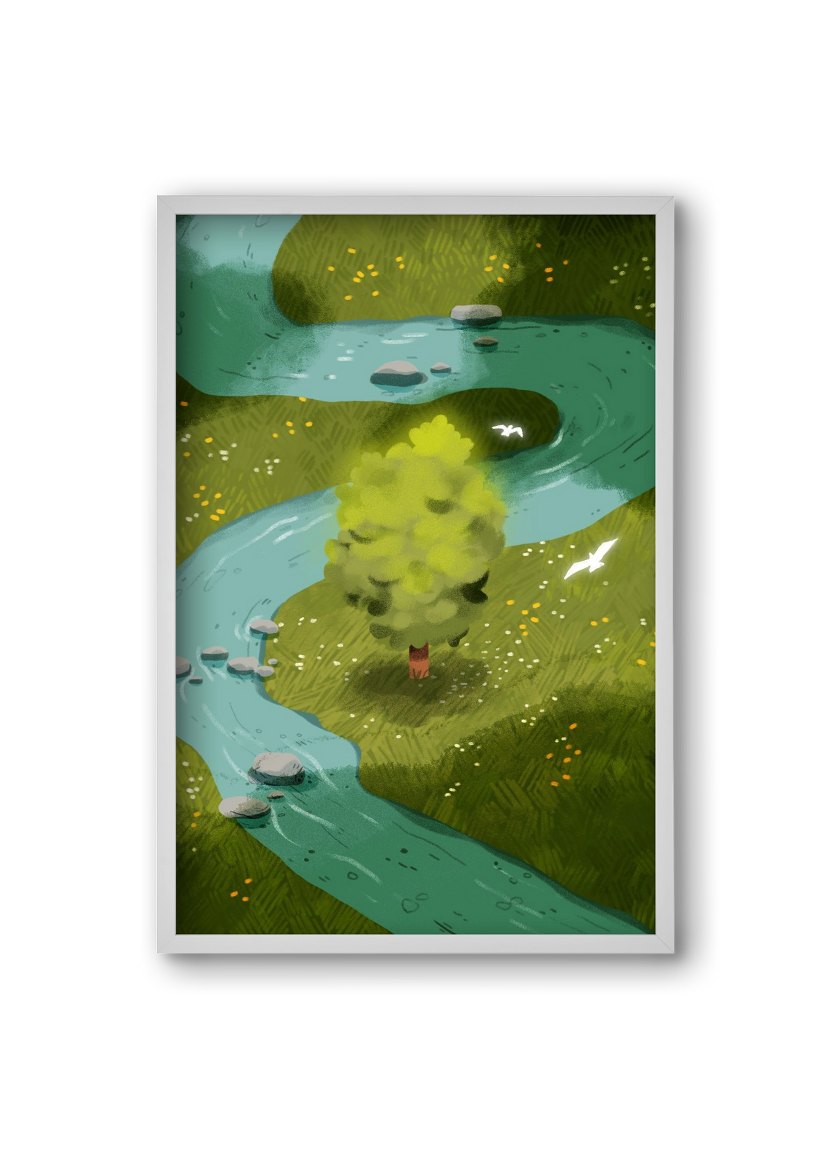 River, 20x30 cm (20x30 cm), Fehér keret