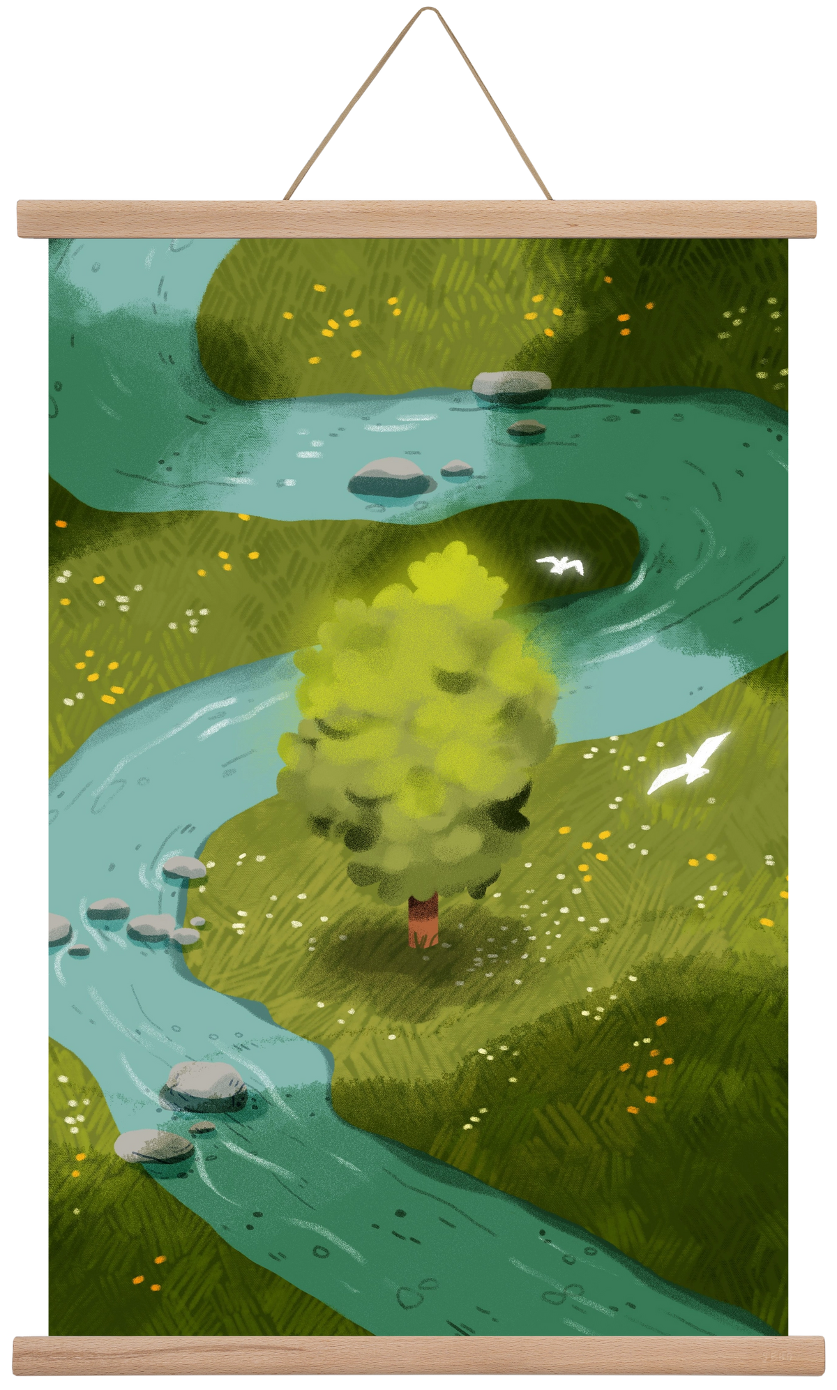 River, 40x60 cm (40x60 cm), Tölgy akasztó