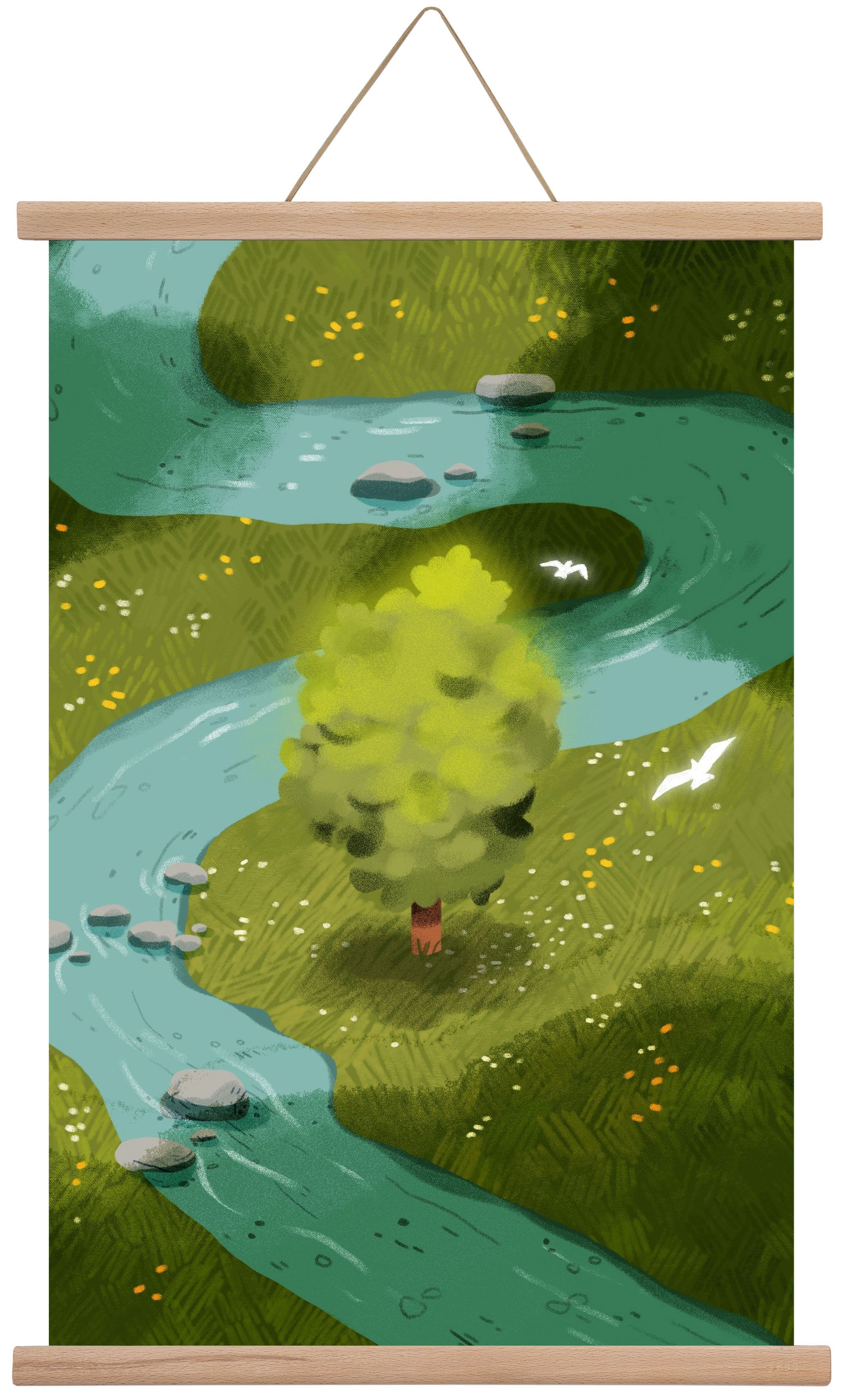 River, 40x60 cm (40x60 cm), Tölgy akasztó