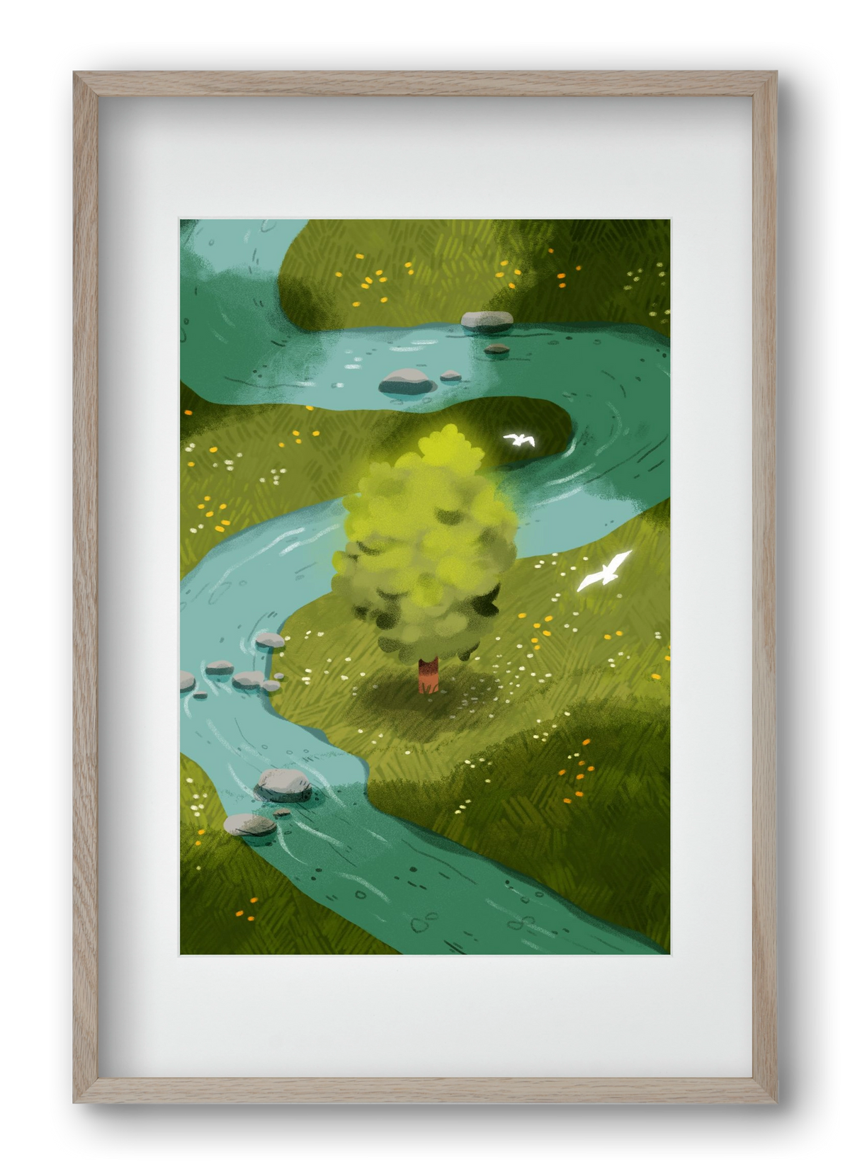 River, 40x60 cm (30x45 cm), Tölgy keret, paszpartuval