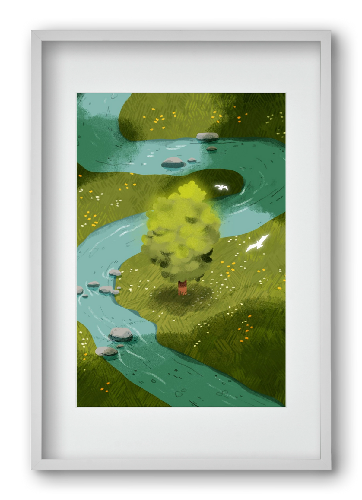 River, 40x60 cm (30x45 cm), Fehér keret, paszpartuval