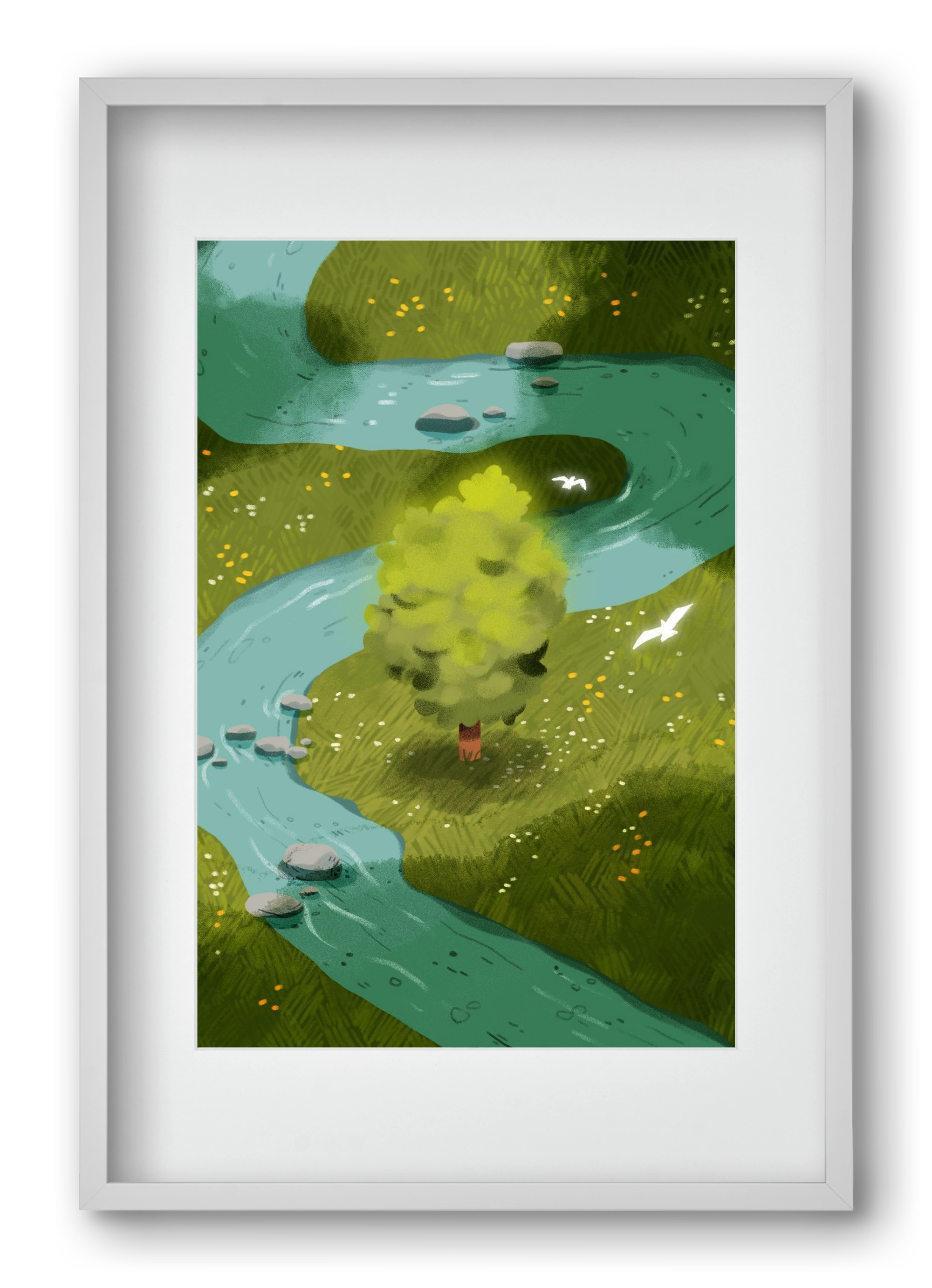 River, 40x60 cm (30x45 cm), Fehér keret, paszpartuval