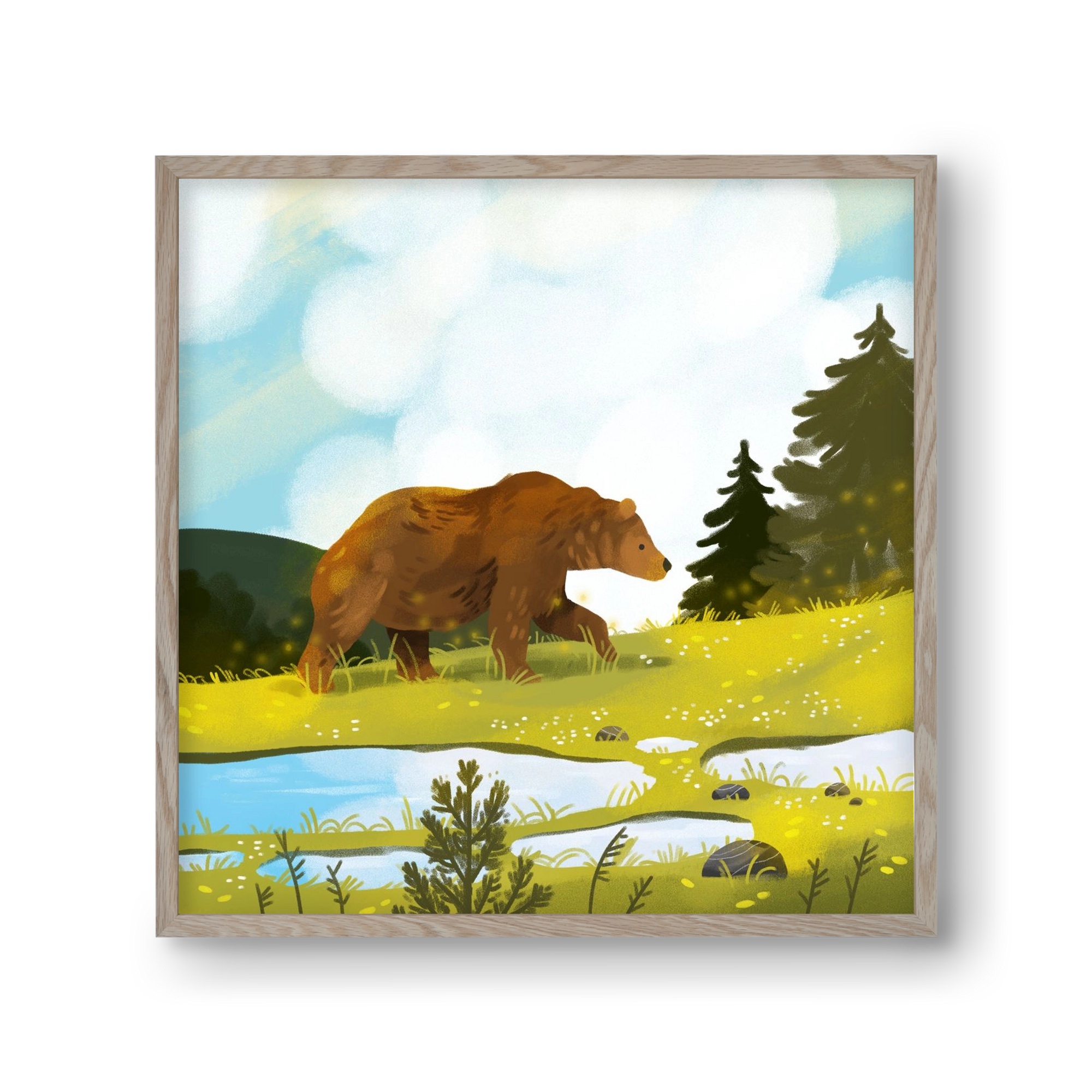 The Bear, 30x30 cm (30x30 cm), Tölgy keret