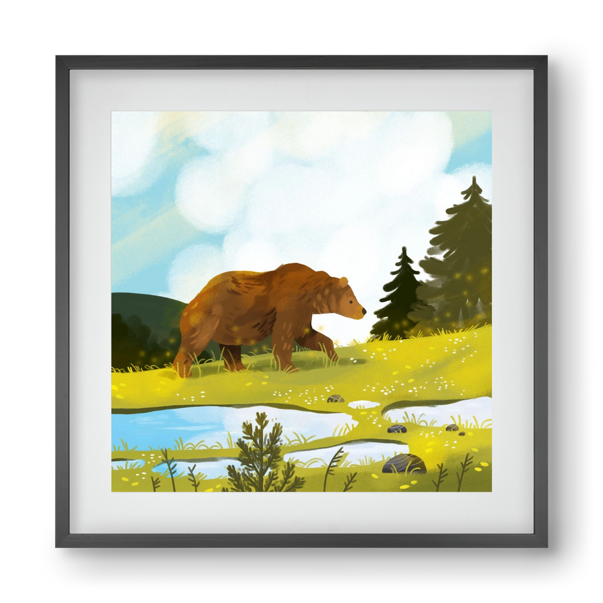 The Bear, 40x40 cm (30x30 cm), Fekete keret, paszpartuval