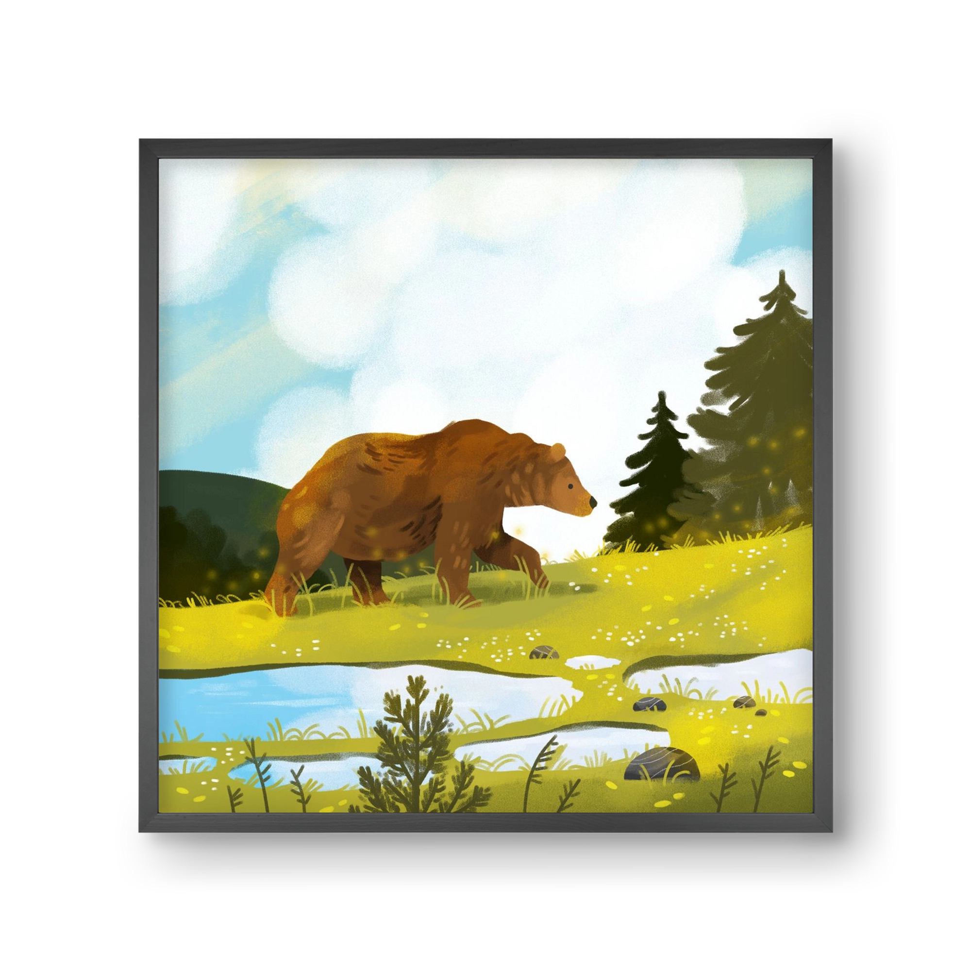 The Bear, 30x30 cm (30x30 cm), Fekete keret