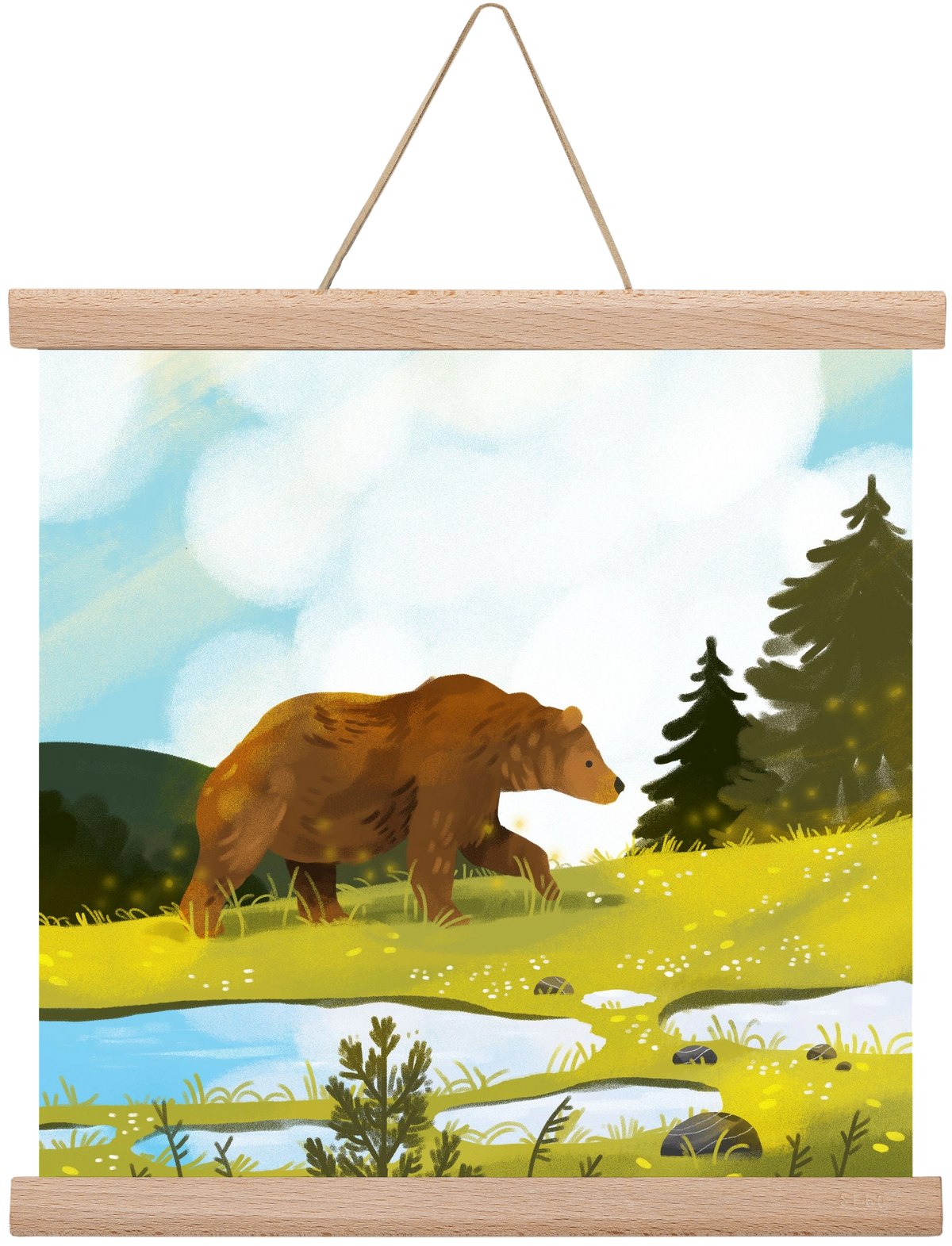 The Bear, 30x30 cm (30x30 cm), Tölgy akasztó