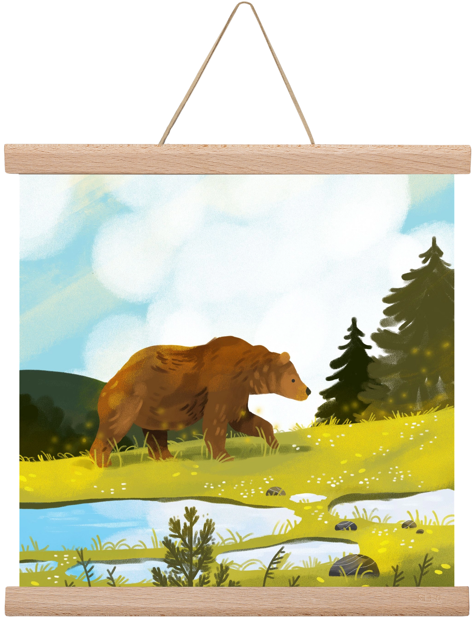 The Bear, 30x30 cm (30x30 cm), Tölgy akasztó