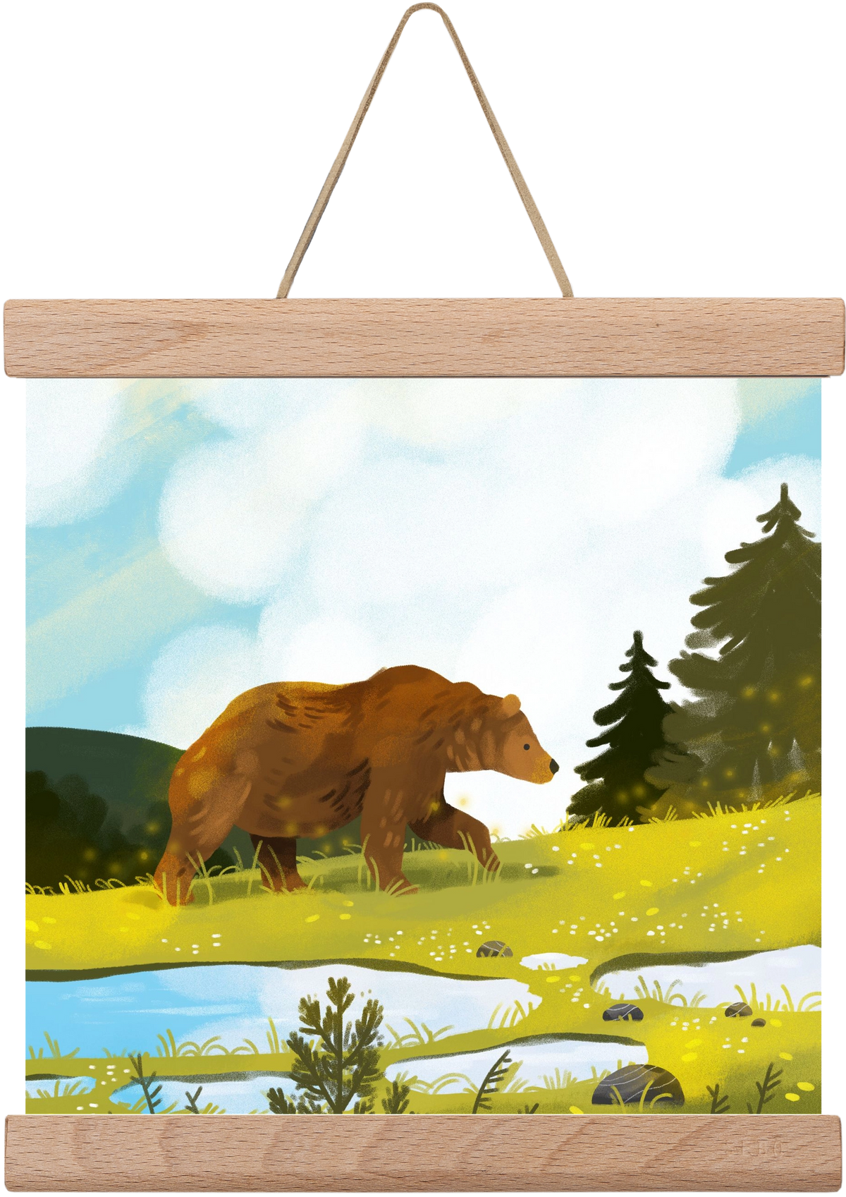 The Bear, 20x20 cm (20x20 cm), Tölgy akasztó