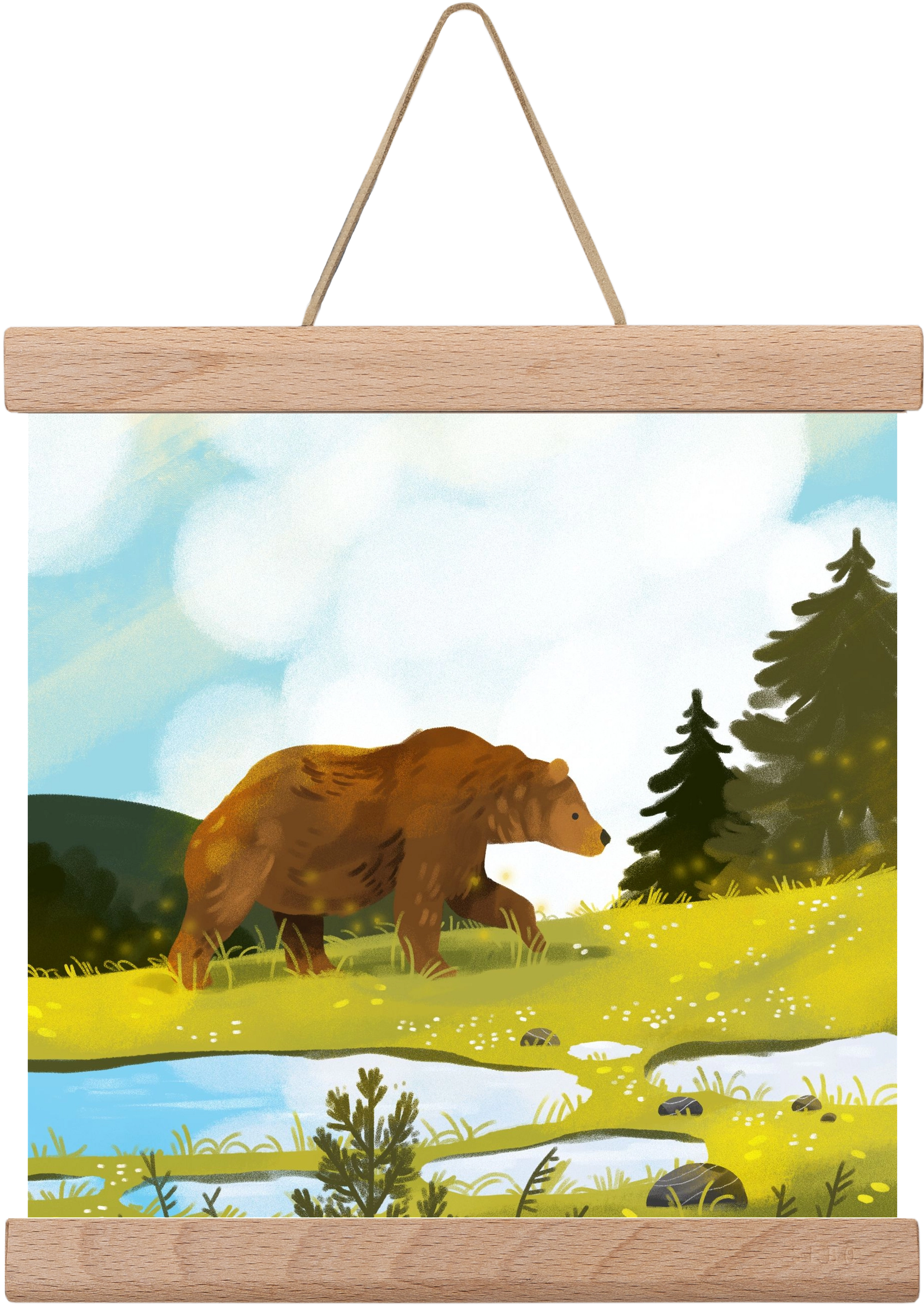 The Bear, 20x20 cm (20x20 cm), Tölgy akasztó