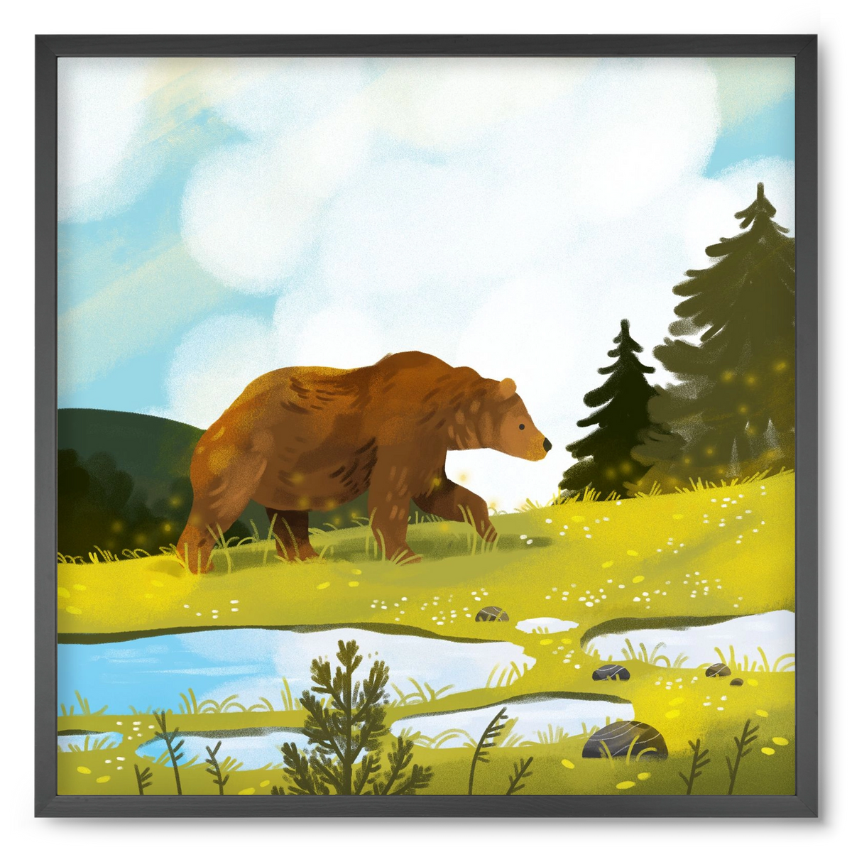 The Bear, 50x50 cm (50x50 cm), Fekete keret