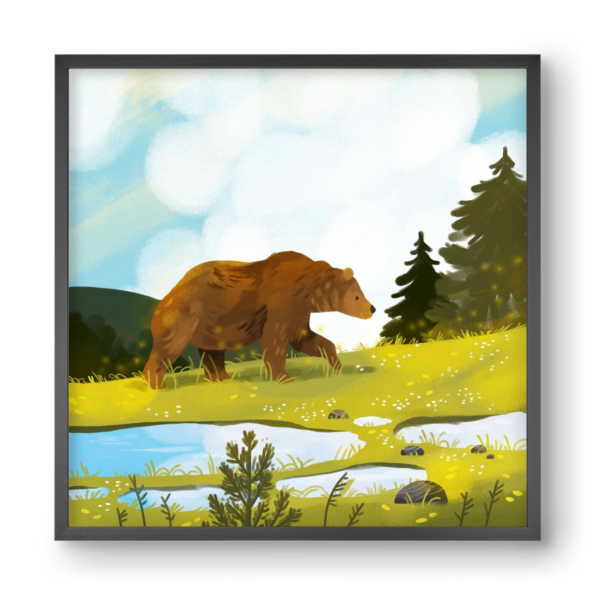 The Bear, 40x40 cm (40x40 cm), Fekete keret