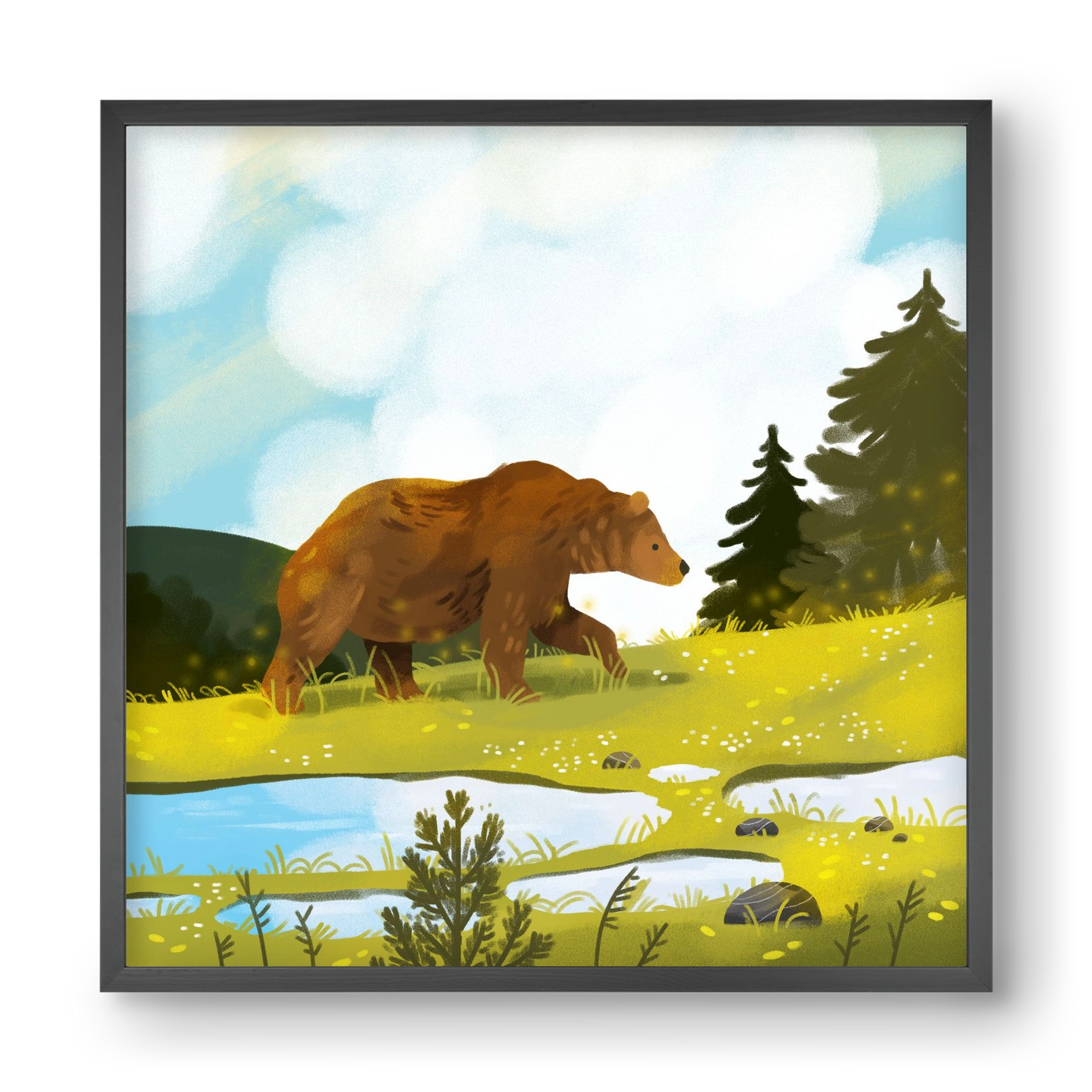 The Bear, 40x40 cm (40x40 cm), Fekete keret