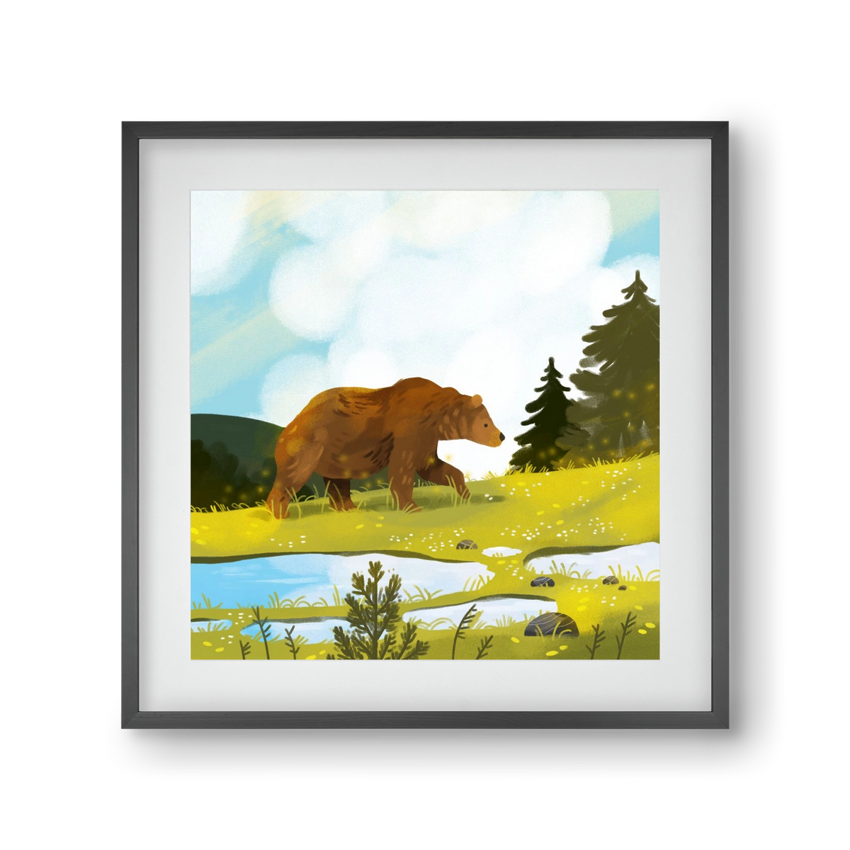 The Bear, 30x30 cm (20x20 cm), Fekete keret, paszpartuval