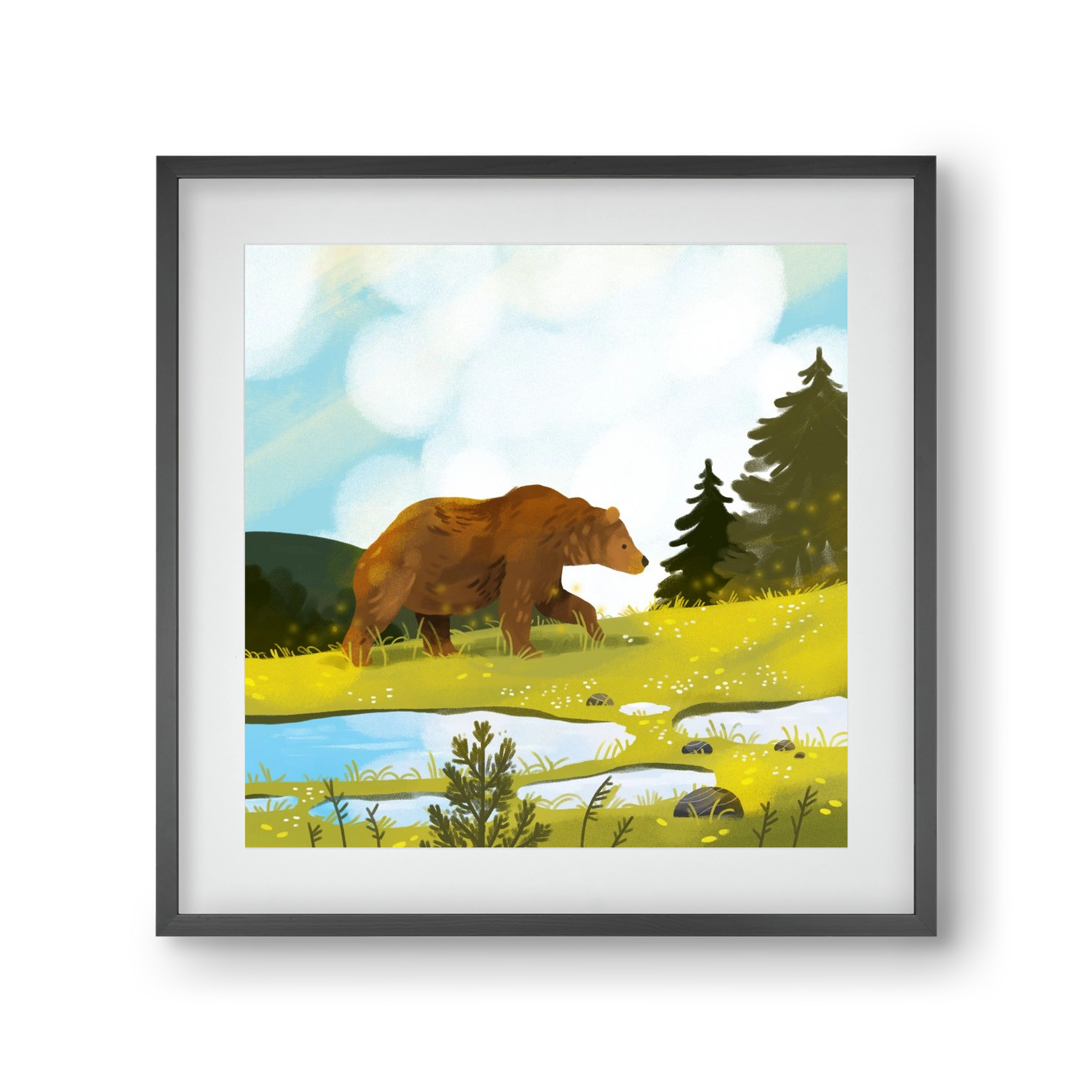 The Bear, 30x30 cm (20x20 cm), Fekete keret, paszpartuval