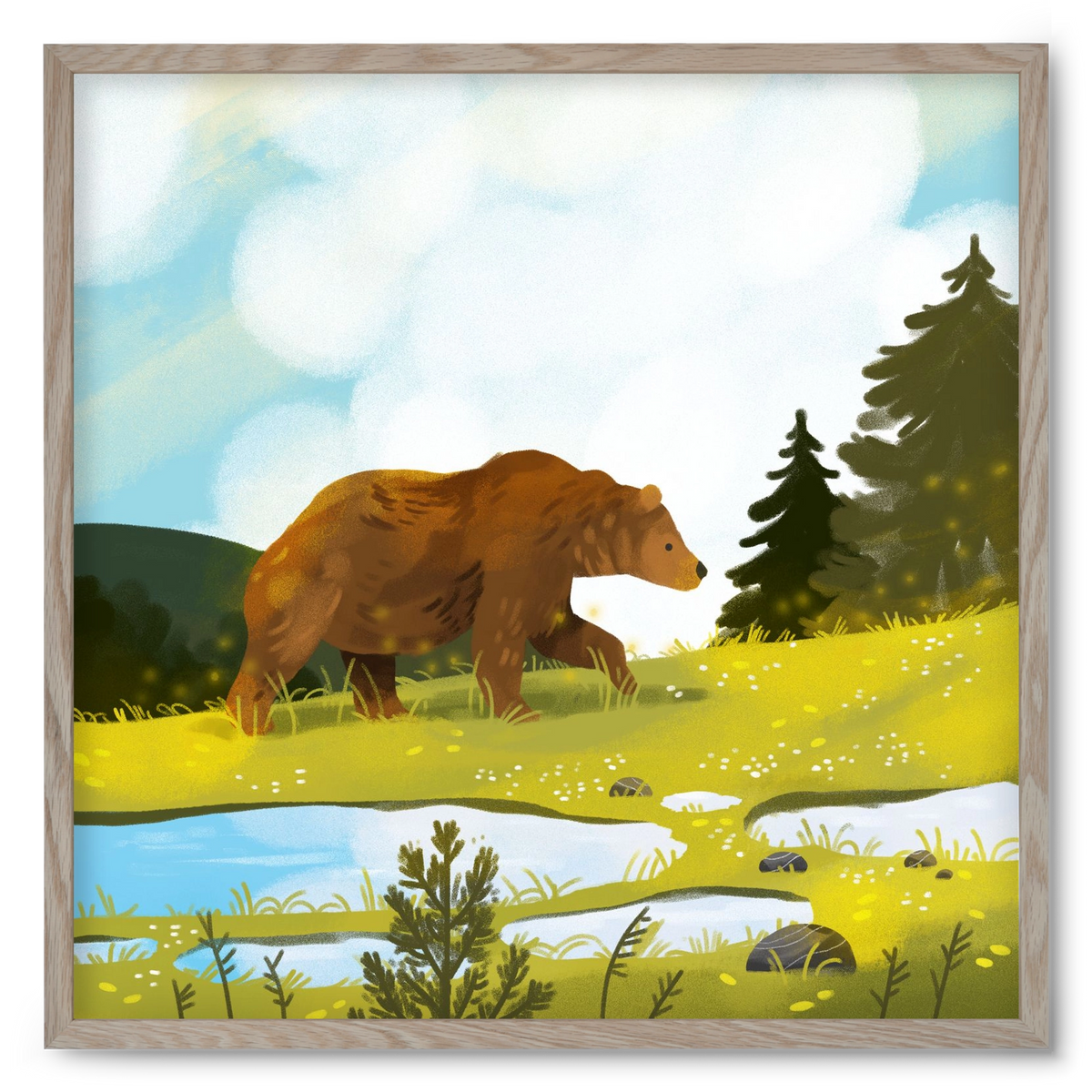 The Bear, 50x50 cm (50x50 cm), Tölgy keret