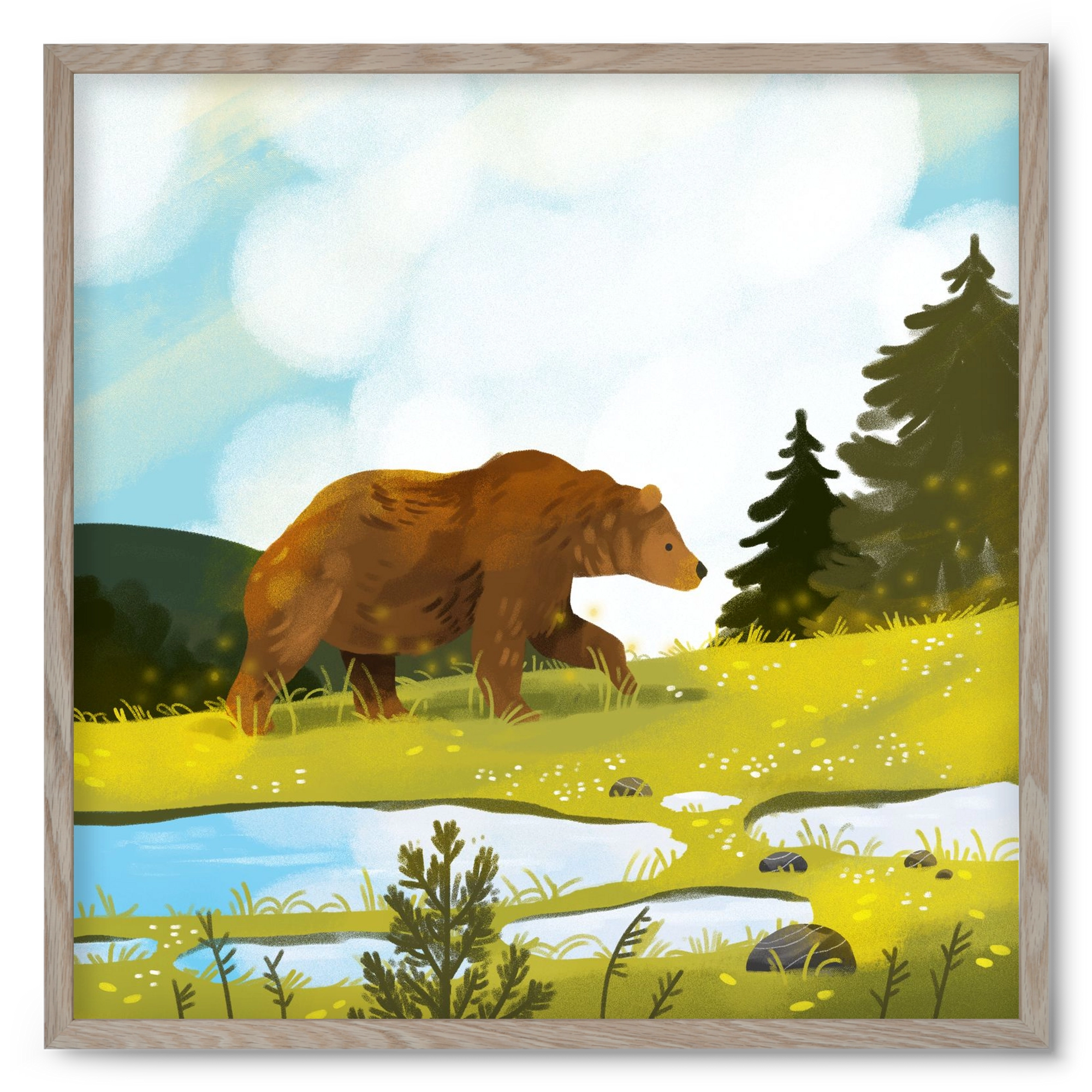 The Bear, 50x50 cm (50x50 cm), Tölgy keret