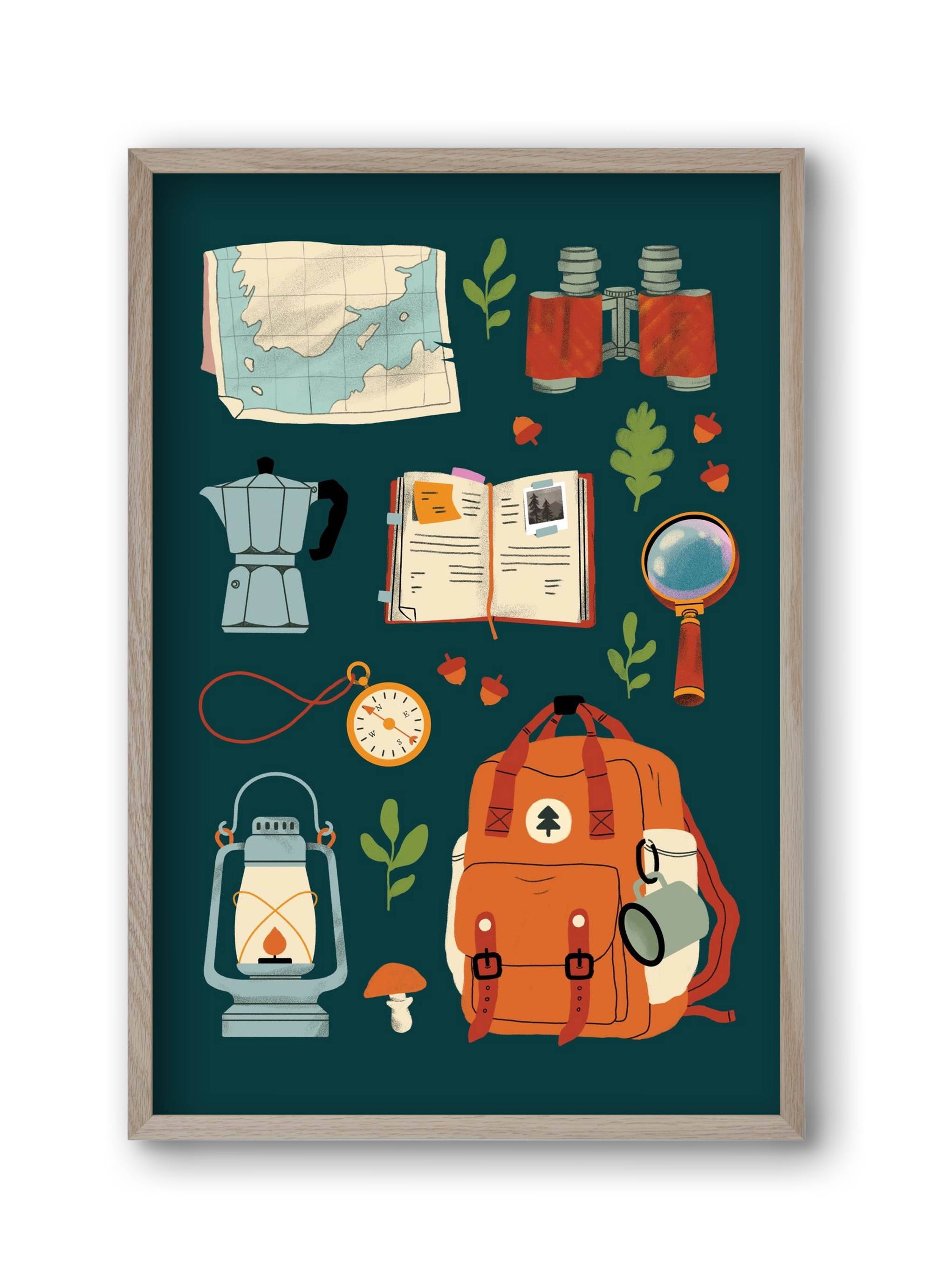 Explorer Set, 30x45 cm (30x45 cm), Tölgy keret