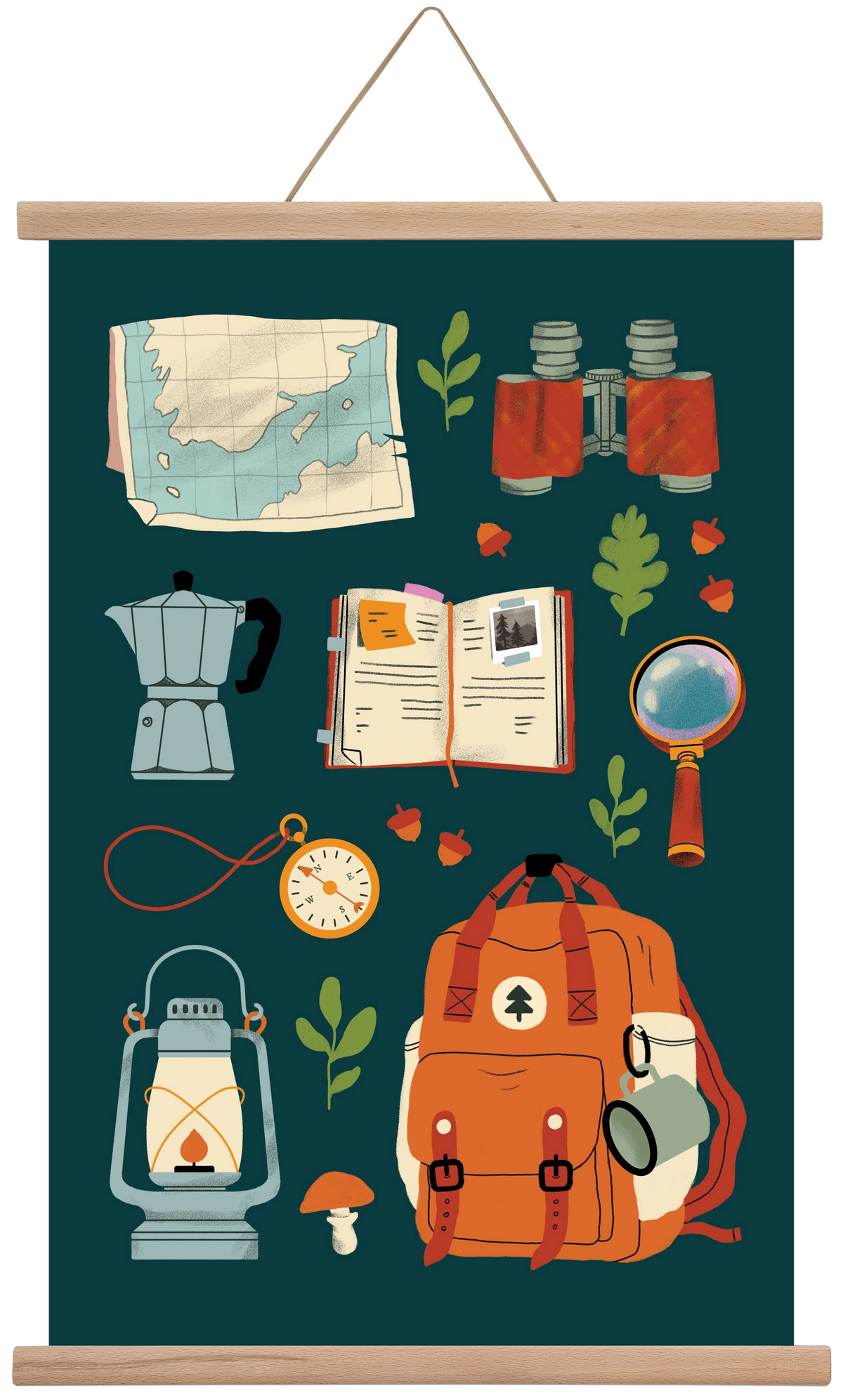 Explorer Set, 40x60 cm (40x60 cm), Tölgy akasztó