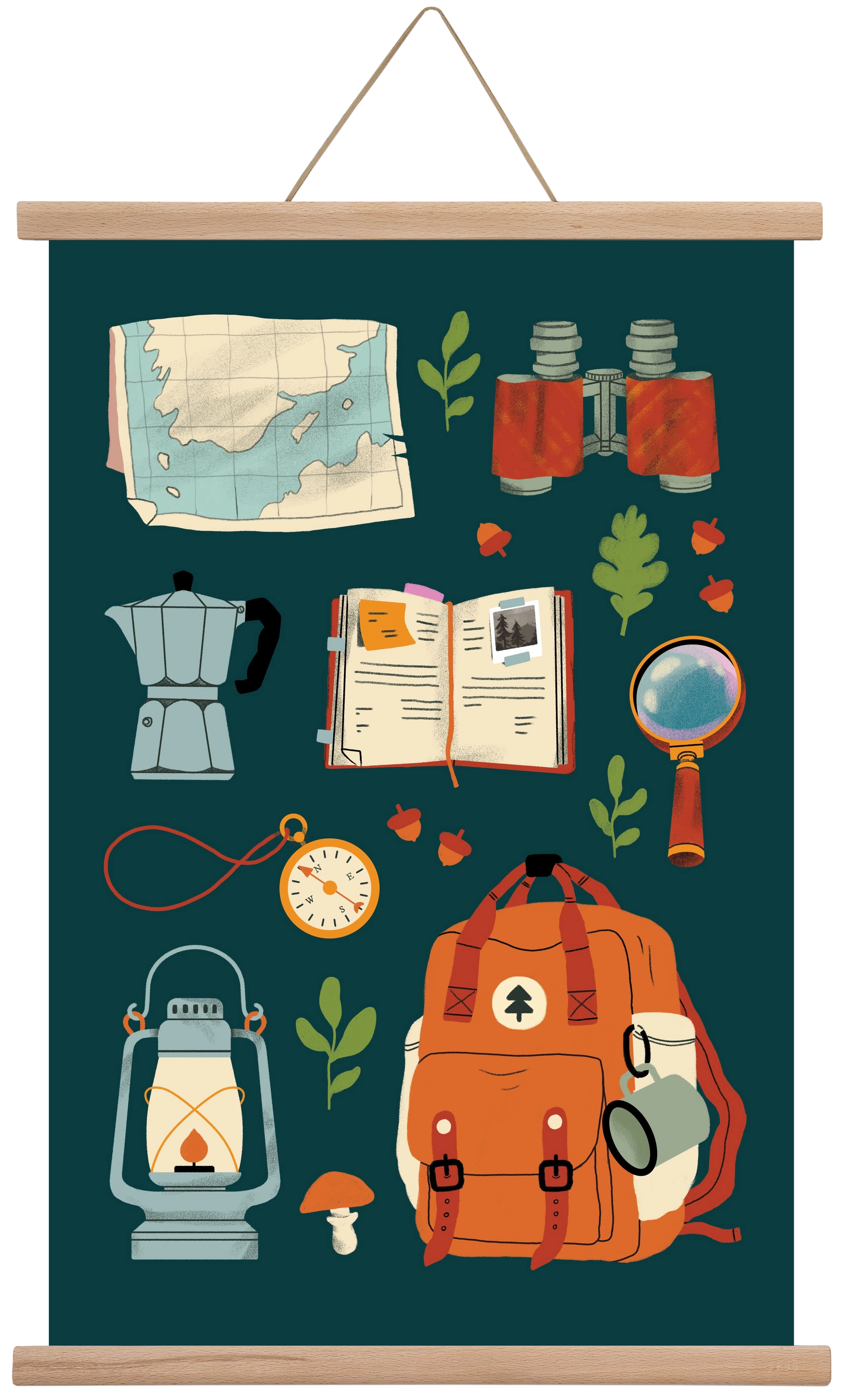 Explorer Set, 40x60 cm (40x60 cm), Tölgy akasztó