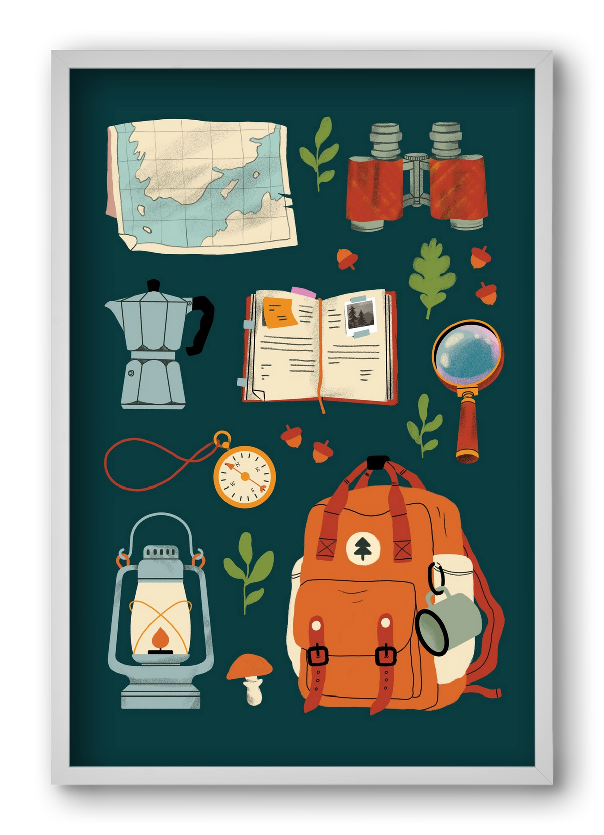 Explorer Set, 40x60 cm (40x60 cm), Fehér keret