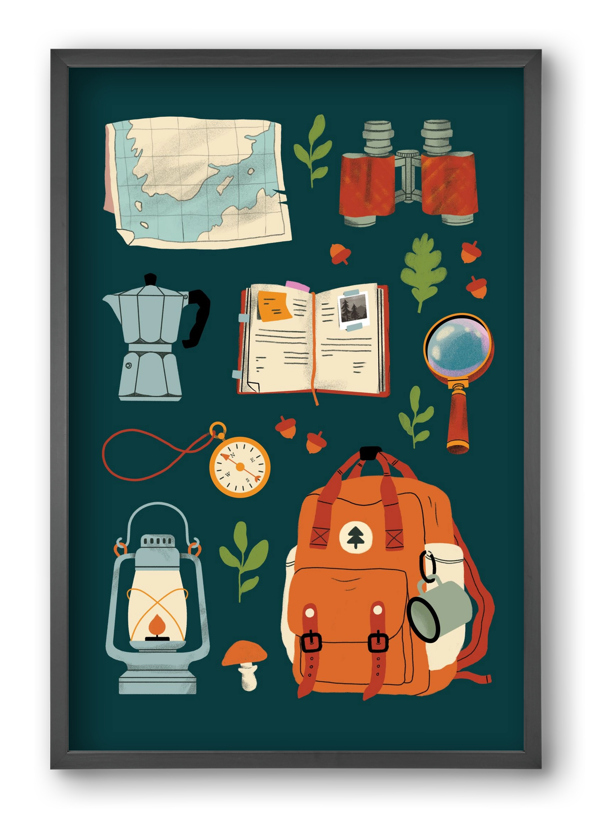 Explorer Set, 40x60 cm (40x60 cm), Fekete keret