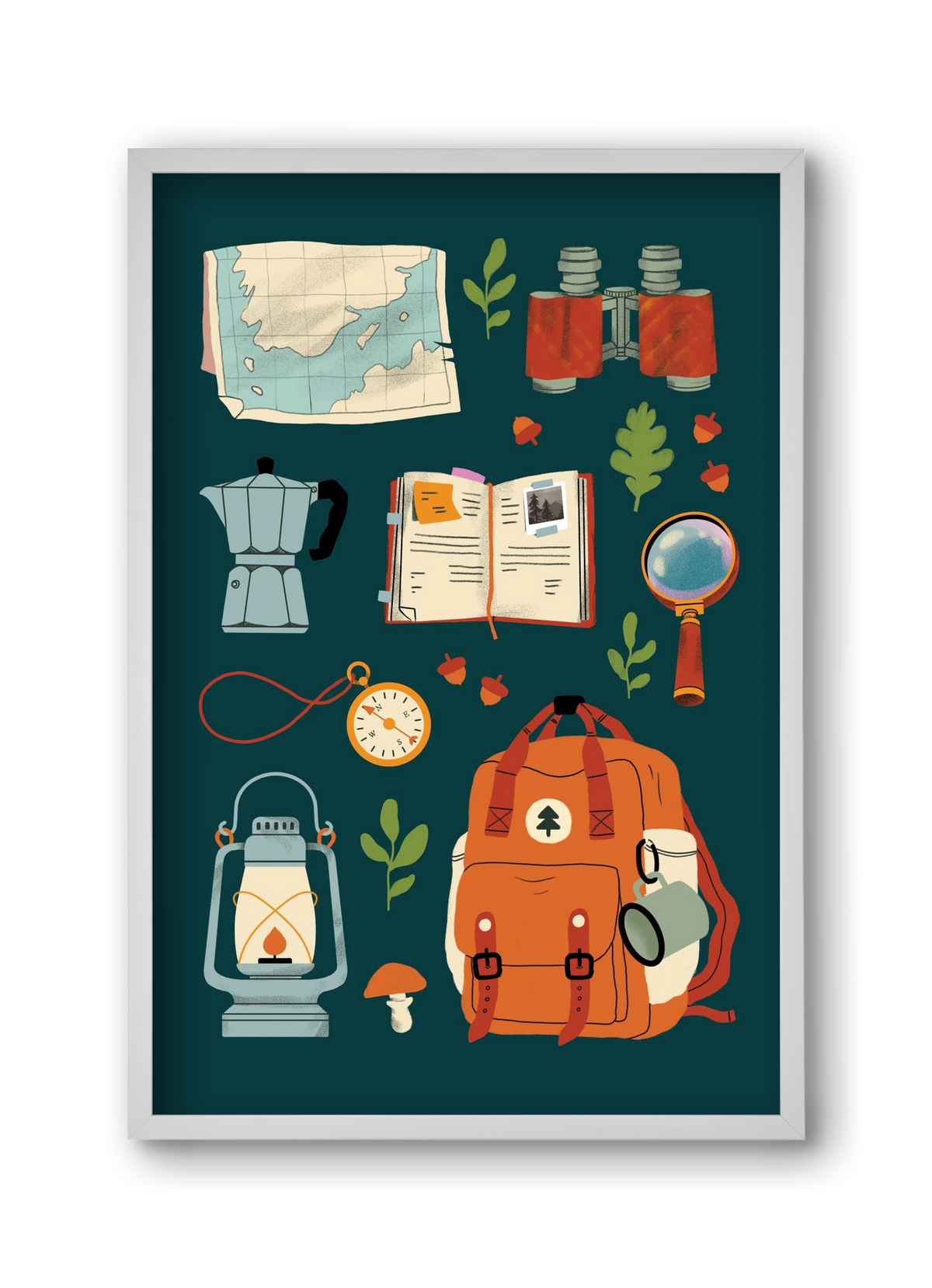 Explorer Set, 30x45 cm (30x45 cm), Fehér keret