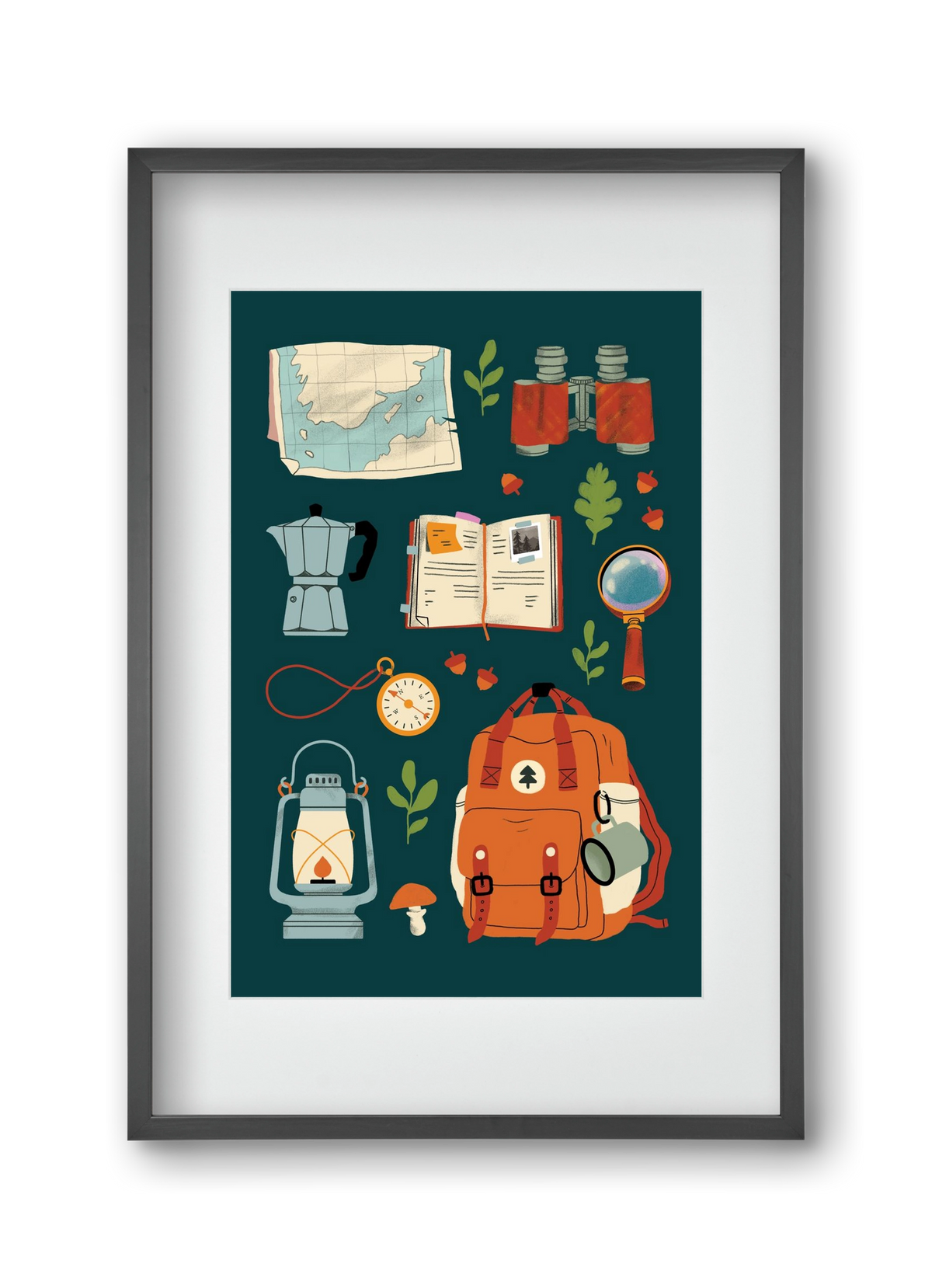 Explorer Set, 30x45 cm (20x30 cm), Fekete keret, paszpartuval