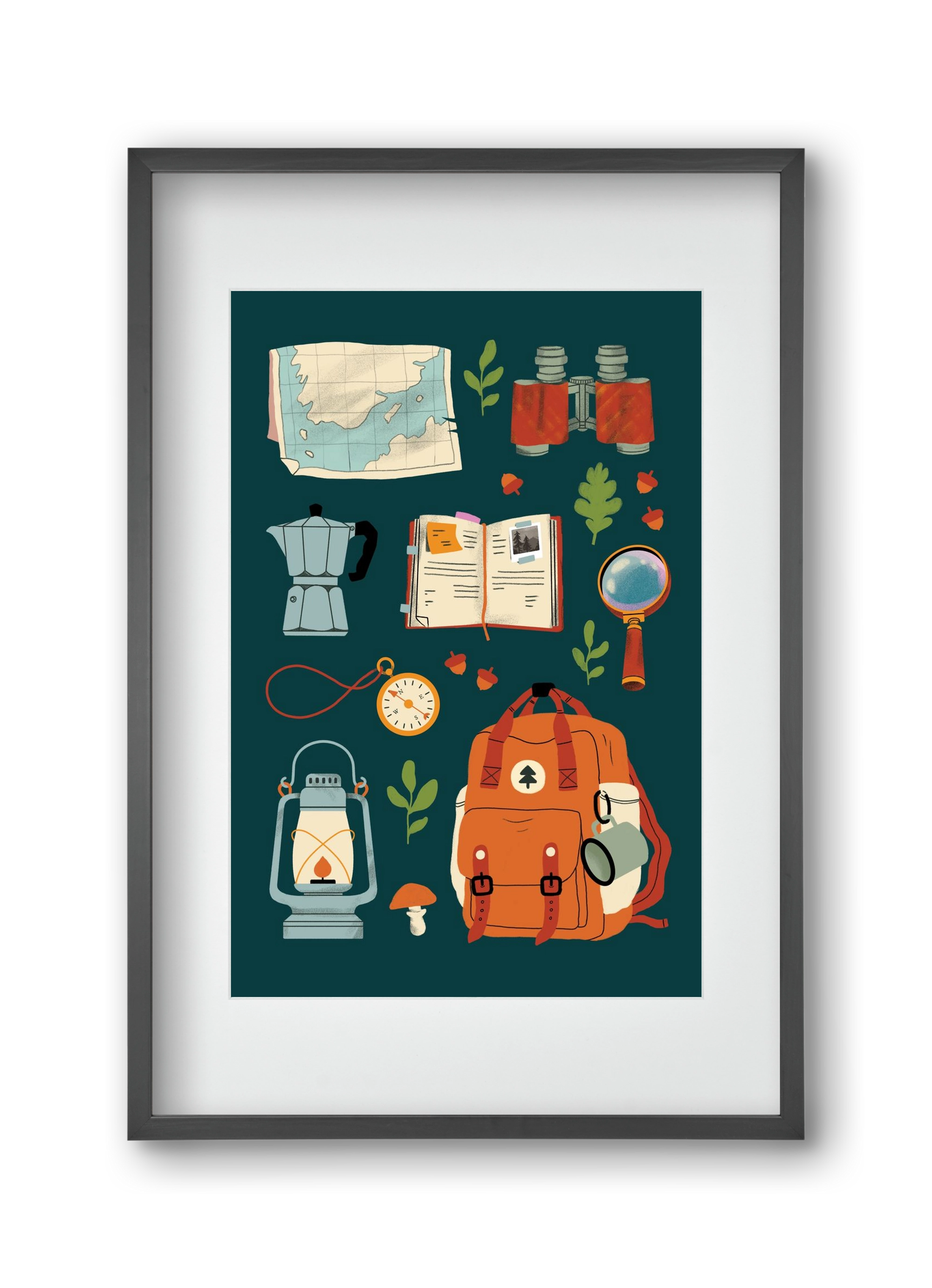 Explorer Set, 30x45 cm (20x30 cm), Fekete keret, paszpartuval