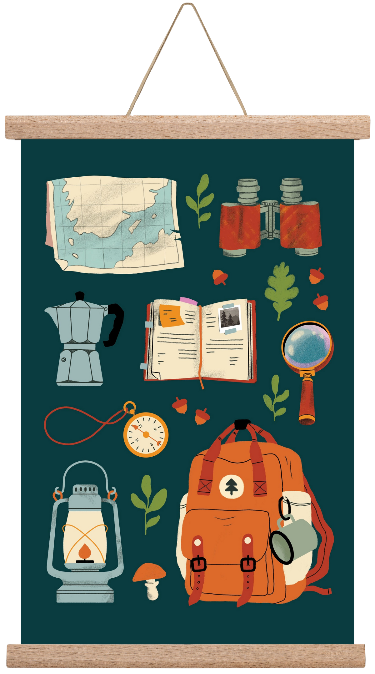 Explorer Set, 30x45 cm (30x45 cm), Tölgy akasztó