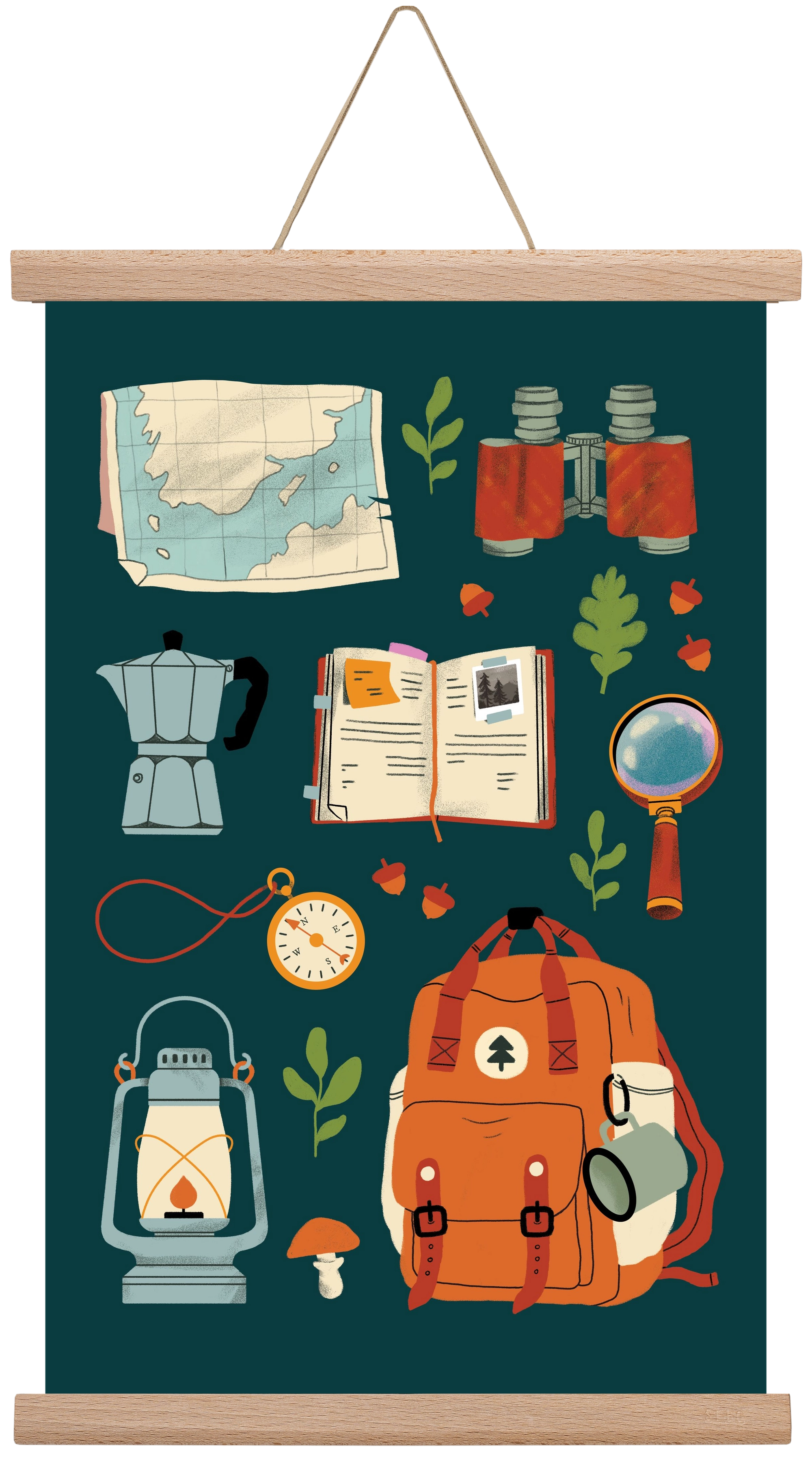 Explorer Set, 30x45 cm (30x45 cm), Tölgy akasztó