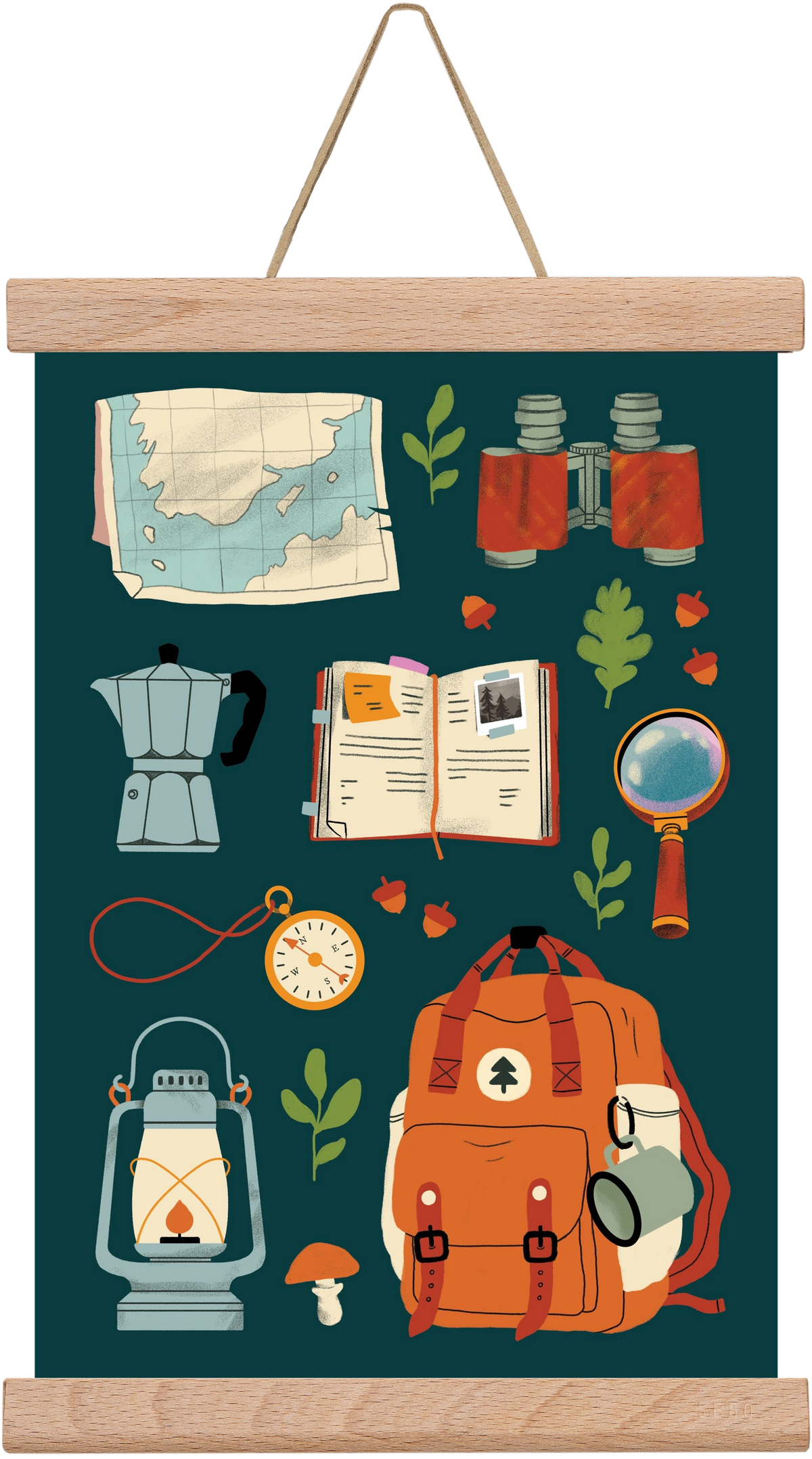 Explorer Set, 20x30 cm (20x30 cm), Tölgy akasztó