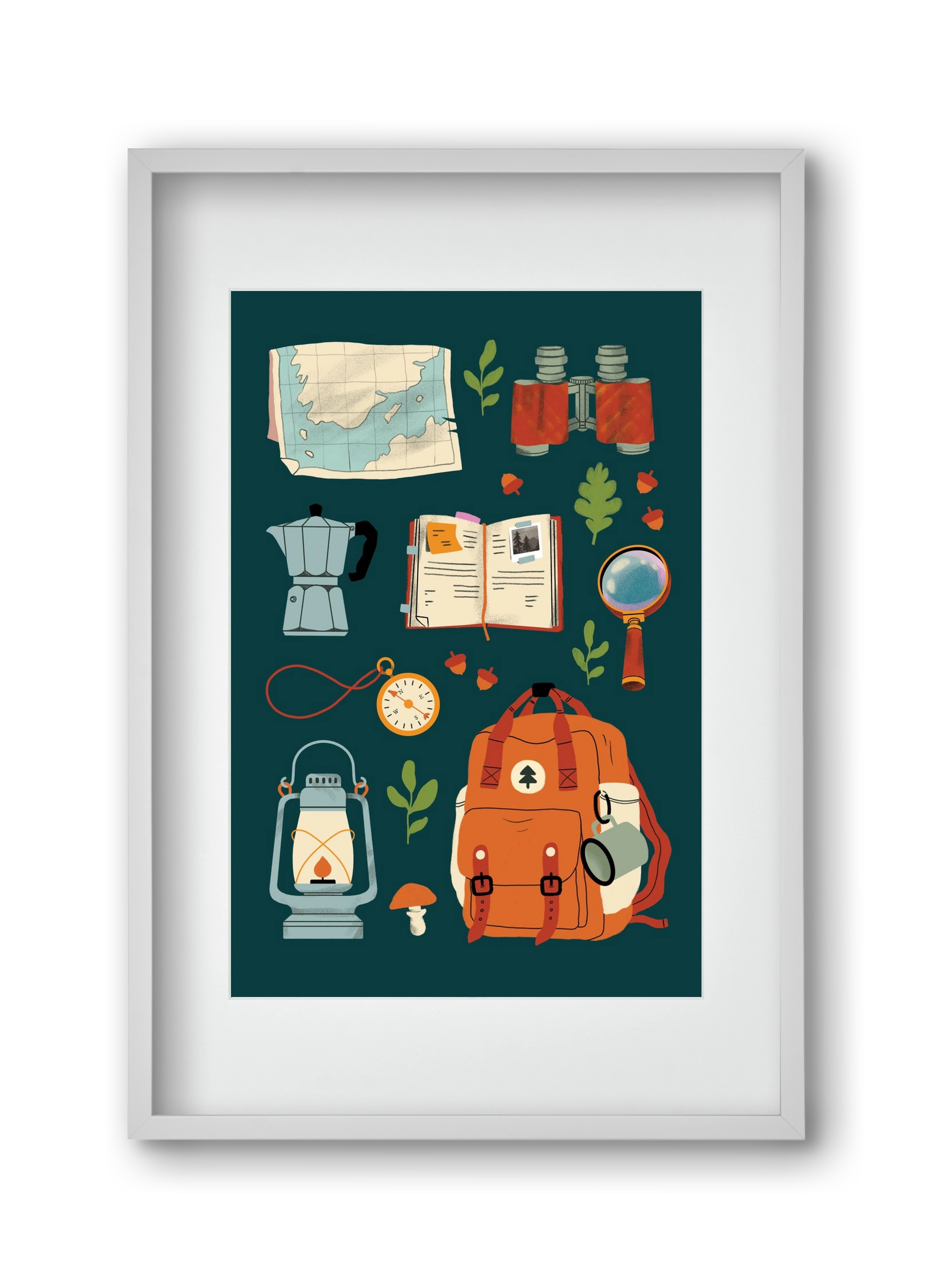 Explorer Set, 30x45 cm (20x30 cm), Fehér keret, paszpartuval