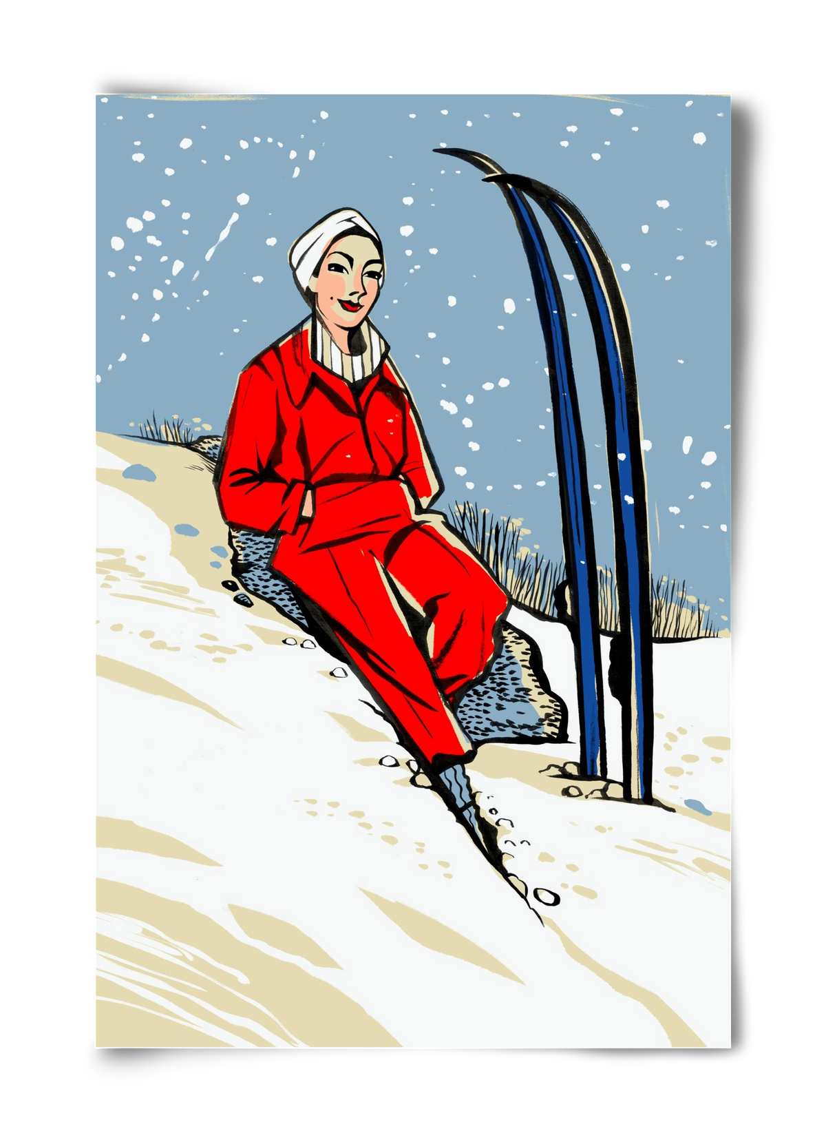 Síelés, 40x60 cm, Keret nélkül