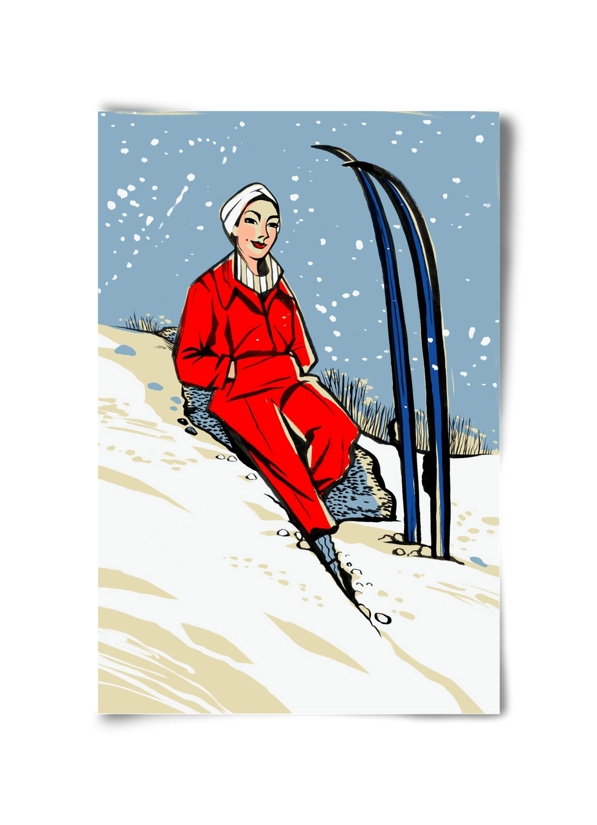 Síelés, 30x45 cm, Keret nélkül