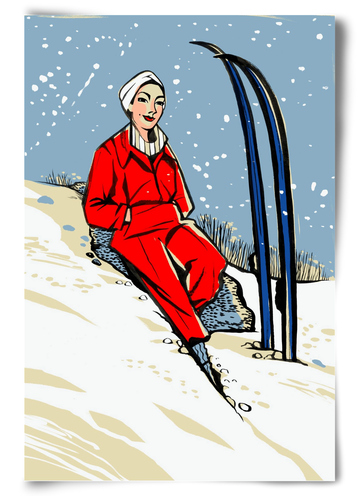 Síelés, 60x90 cm, Keret nélkül