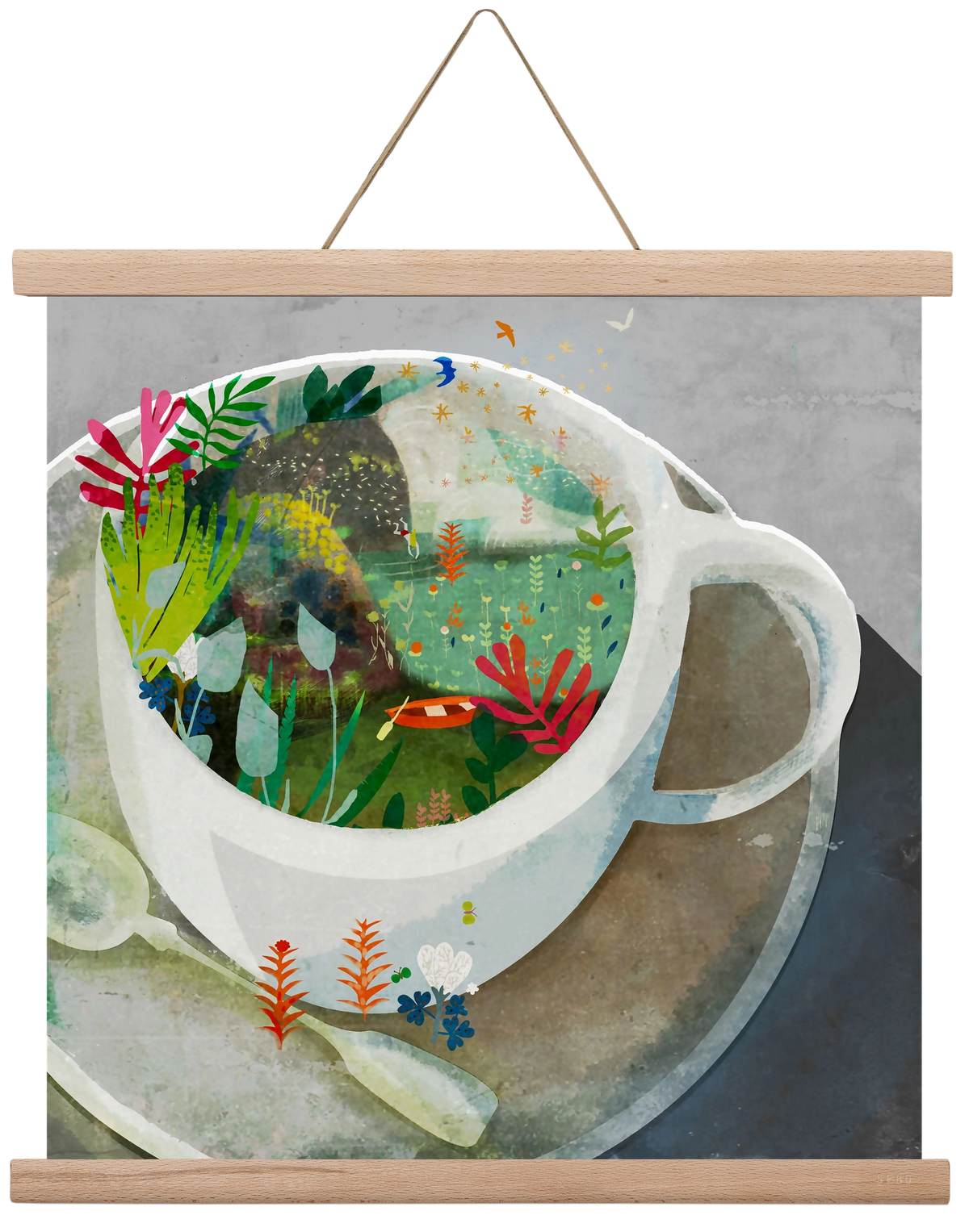 Kávé, 40x40 cm (40x40 cm), Tölgy akasztó