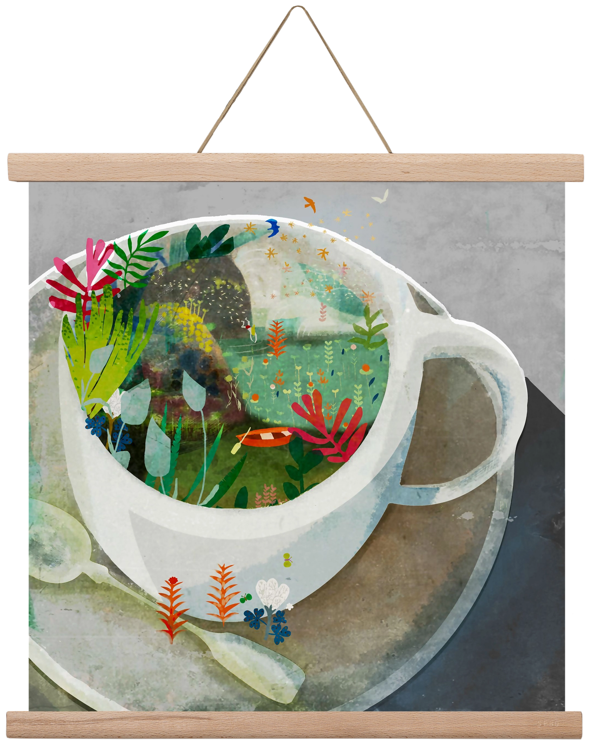 Kávé, 40x40 cm (40x40 cm), Tölgy akasztó