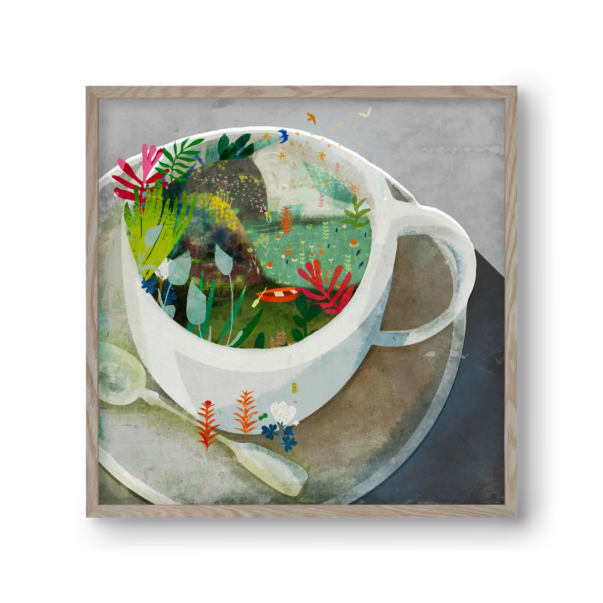 Kávé, 30x30 cm (30x30 cm), Tölgy keret