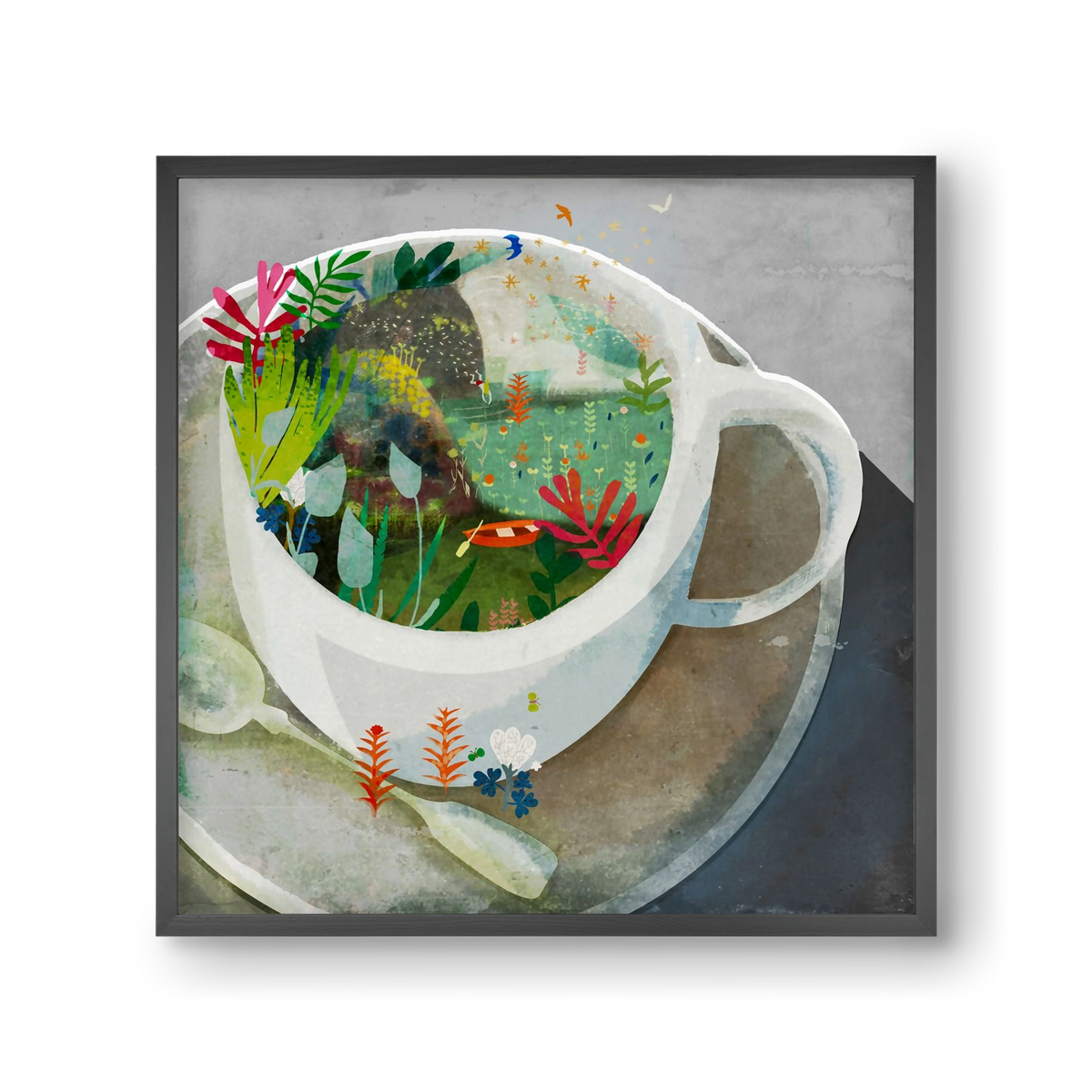 Kávé, 30x30 cm (30x30 cm), Fekete keret