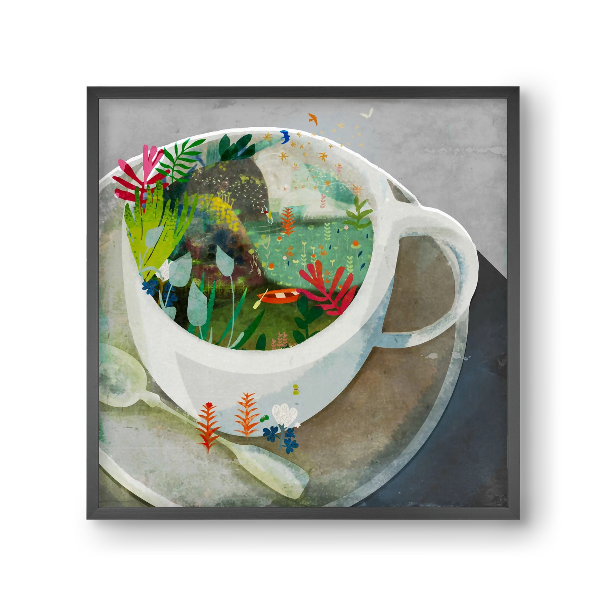 Kávé, 30x30 cm (30x30 cm), Fekete keret