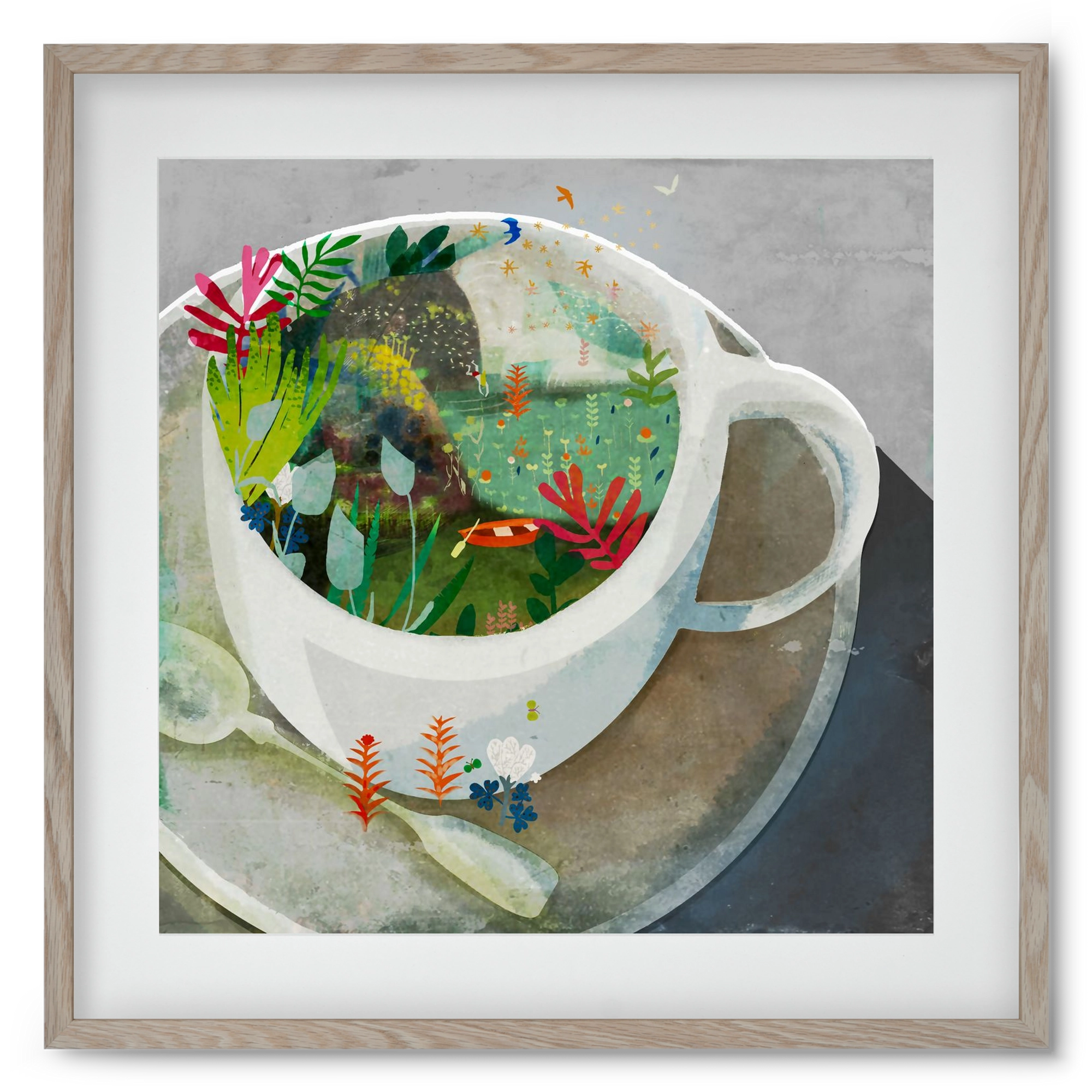 Kávé, 50x50 cm (40x40 cm), Tölgy keret, paszpartuval