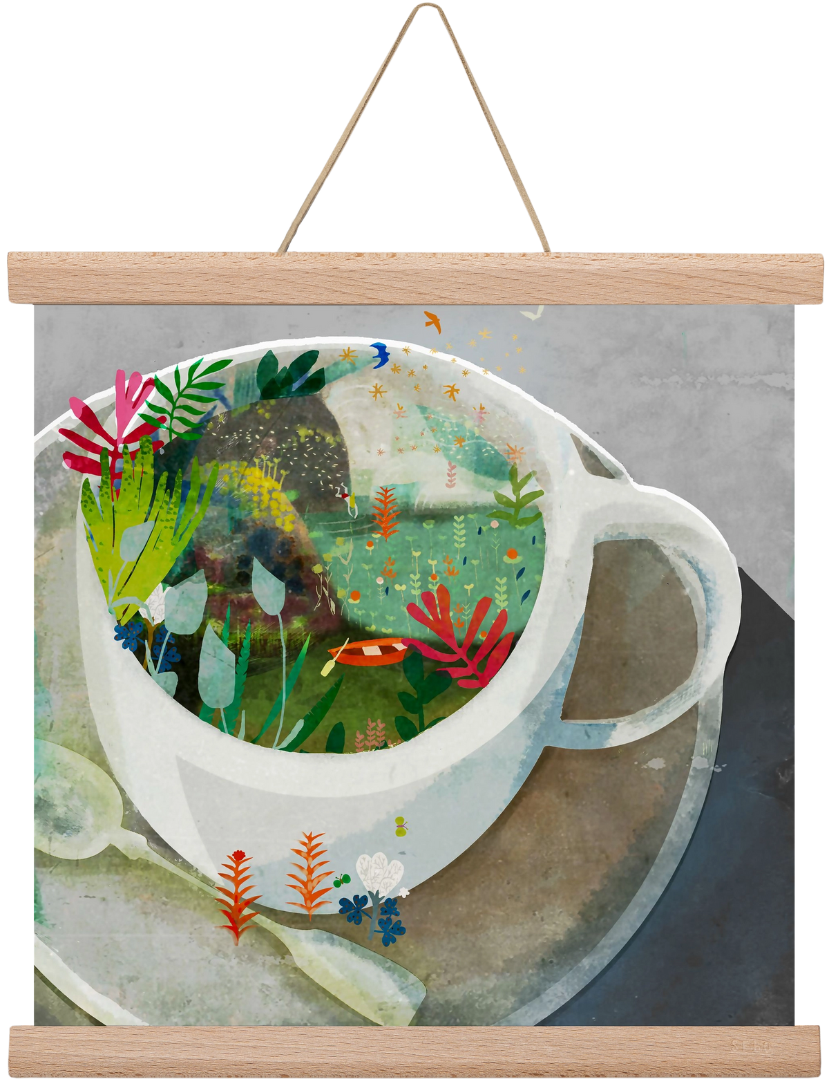 Kávé, 30x30 cm (30x30 cm), Tölgy akasztó