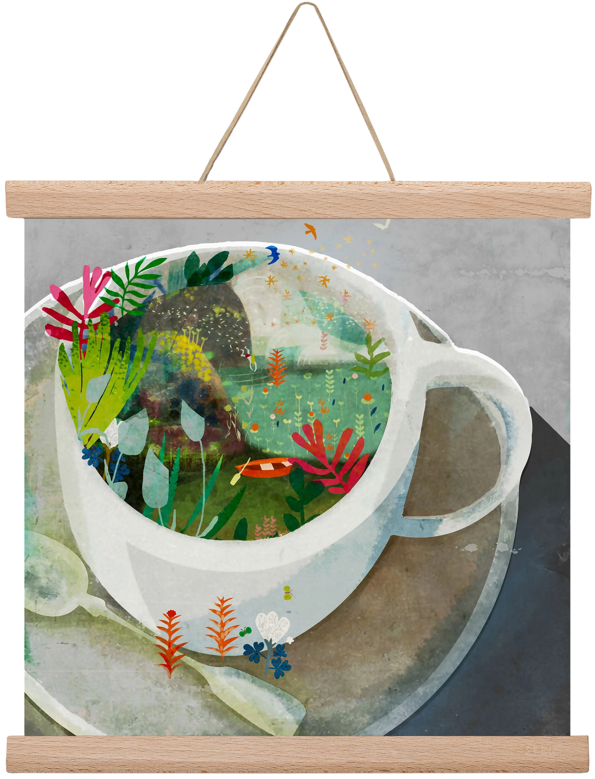 Kávé, 30x30 cm (30x30 cm), Tölgy akasztó